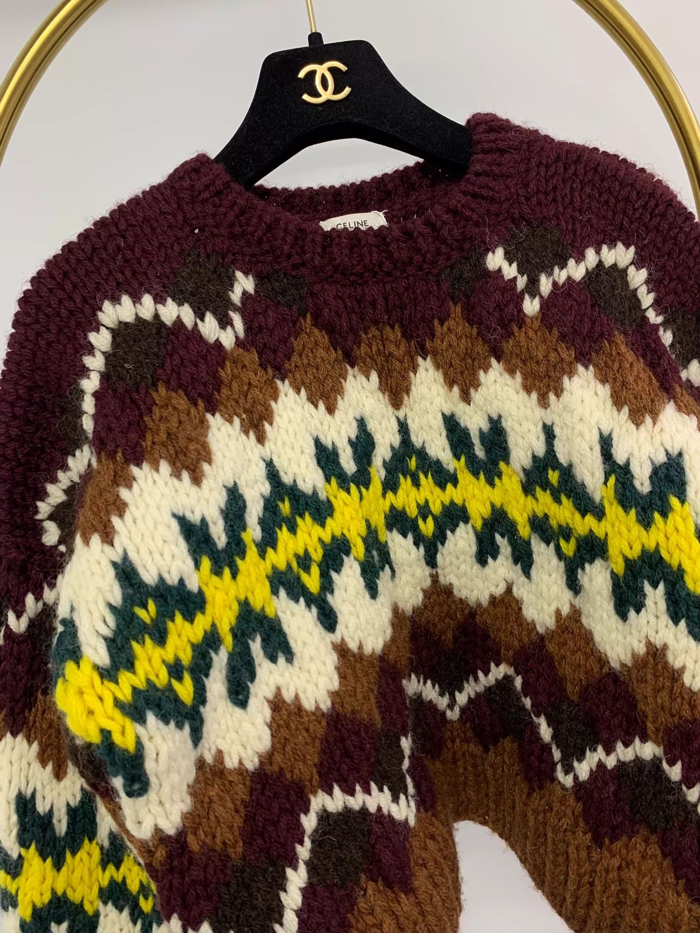 Celine Celine Fair Isle Color Print Sweater M Near New Size M / US 6-8 / IT 42-44 - 2 Thumbnail