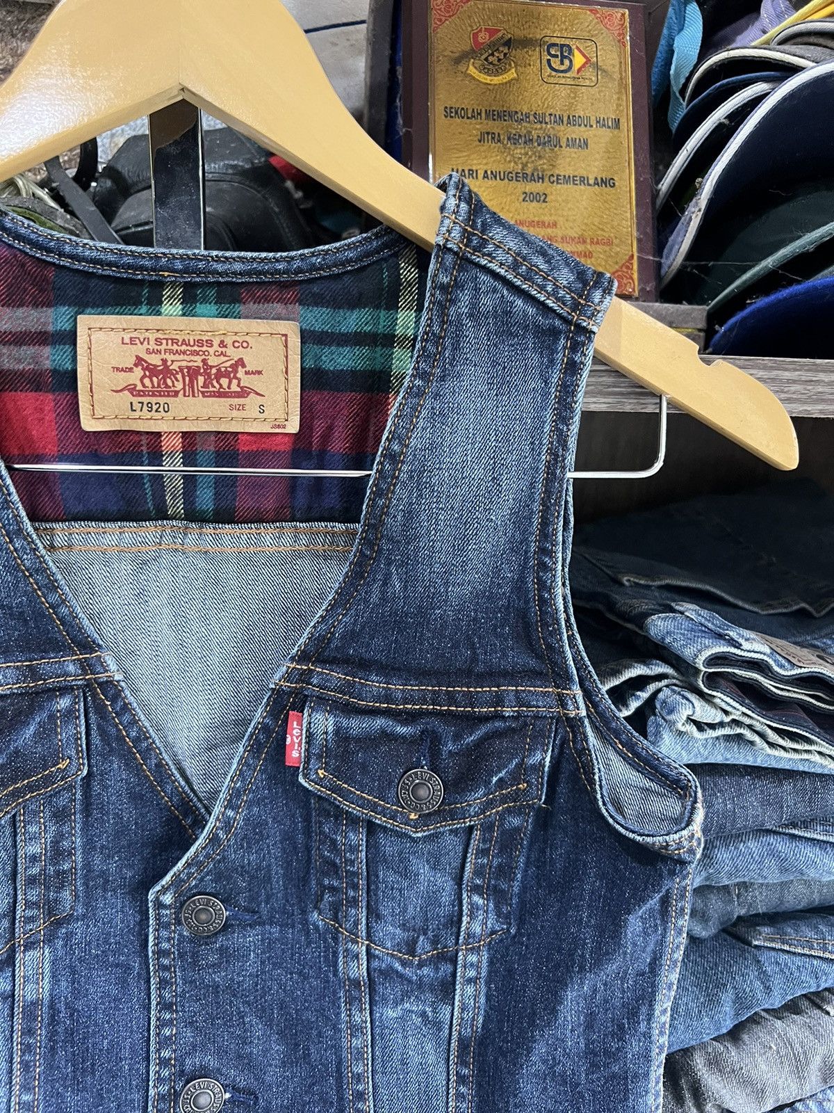 Levi's 🔥Levis L7920 Denim Vest Size XXS / US 00 / IT 34 - 4 Thumbnail