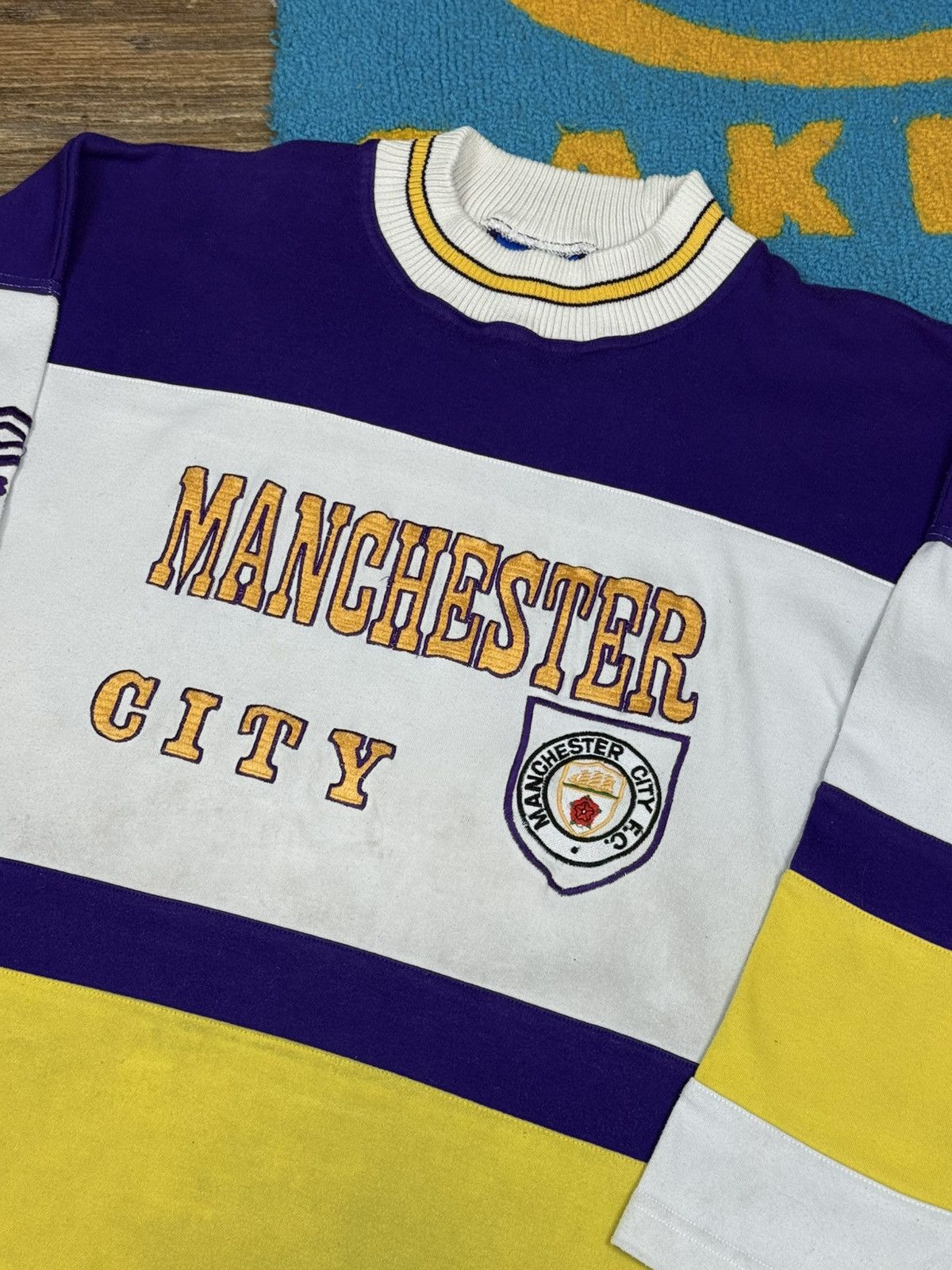 Umbro Vintage Umbro Manchester City 90 Big Logo White Sweatshirt Size US XL / EU 56 / 4 - 3 Thumbnail