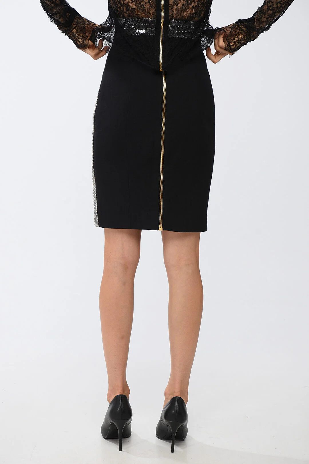 Balmain og1mm0326 Pencil Skirt in Black Size 26" / US 2 / IT 38 - 4 Thumbnail