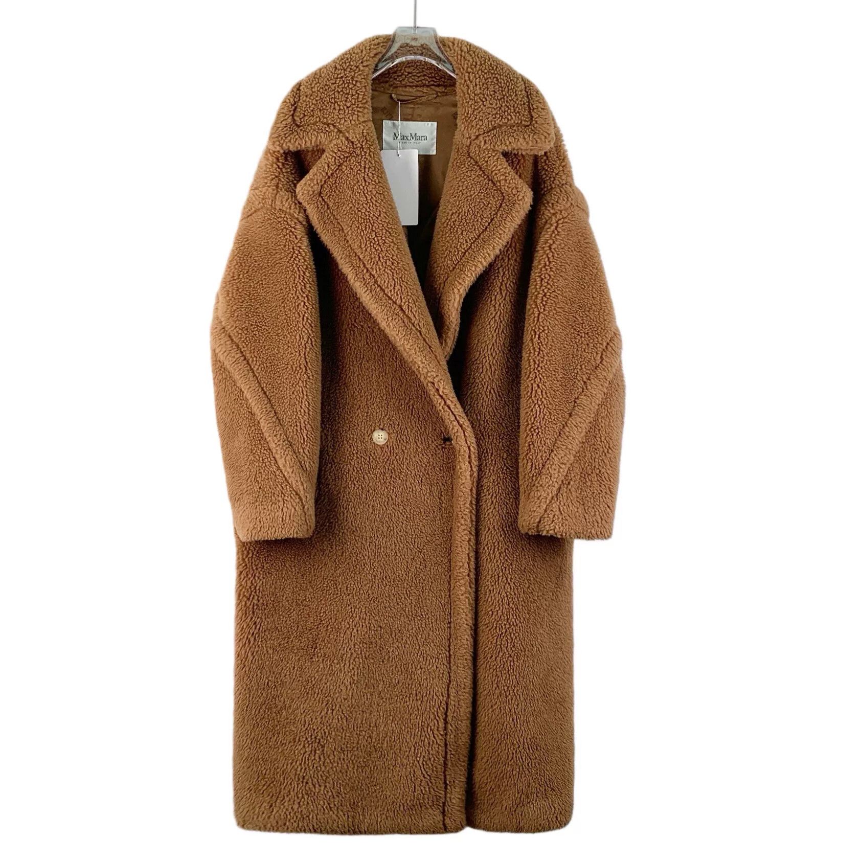 Max Mara Maxmara Teddy Double-Breasted Coat in Brown Size US S / EU 44-46 / 1 - 1 Thumbnail