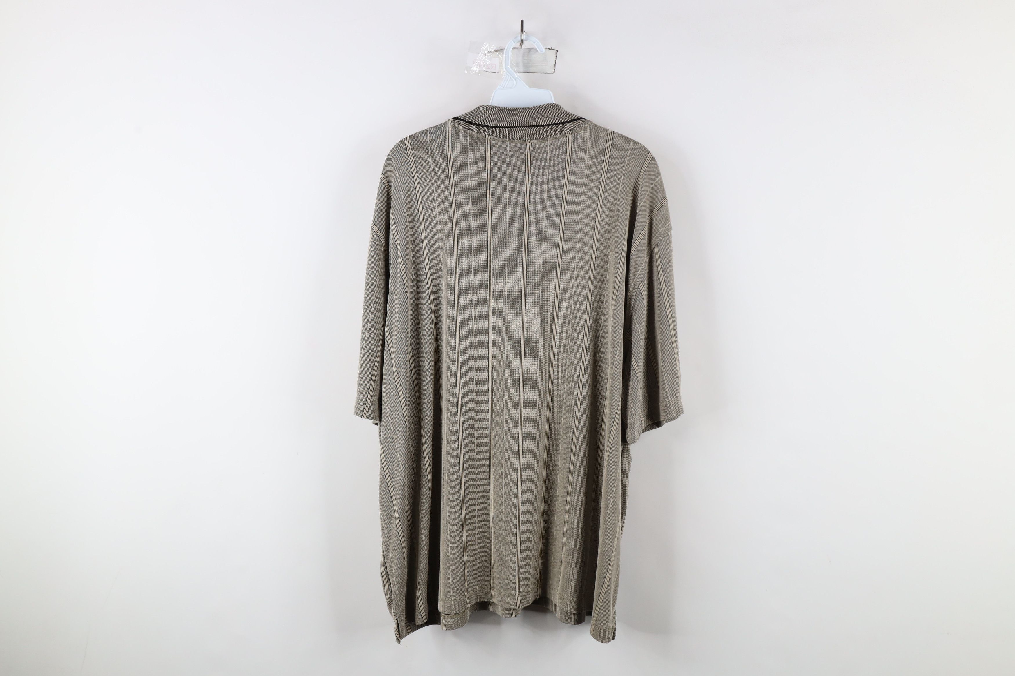 Vintage Vintage 90s Streetwear Block Knit Collared Polo Shirt Beige Size US XL / EU 56 / 4 - 8 Thumbnail