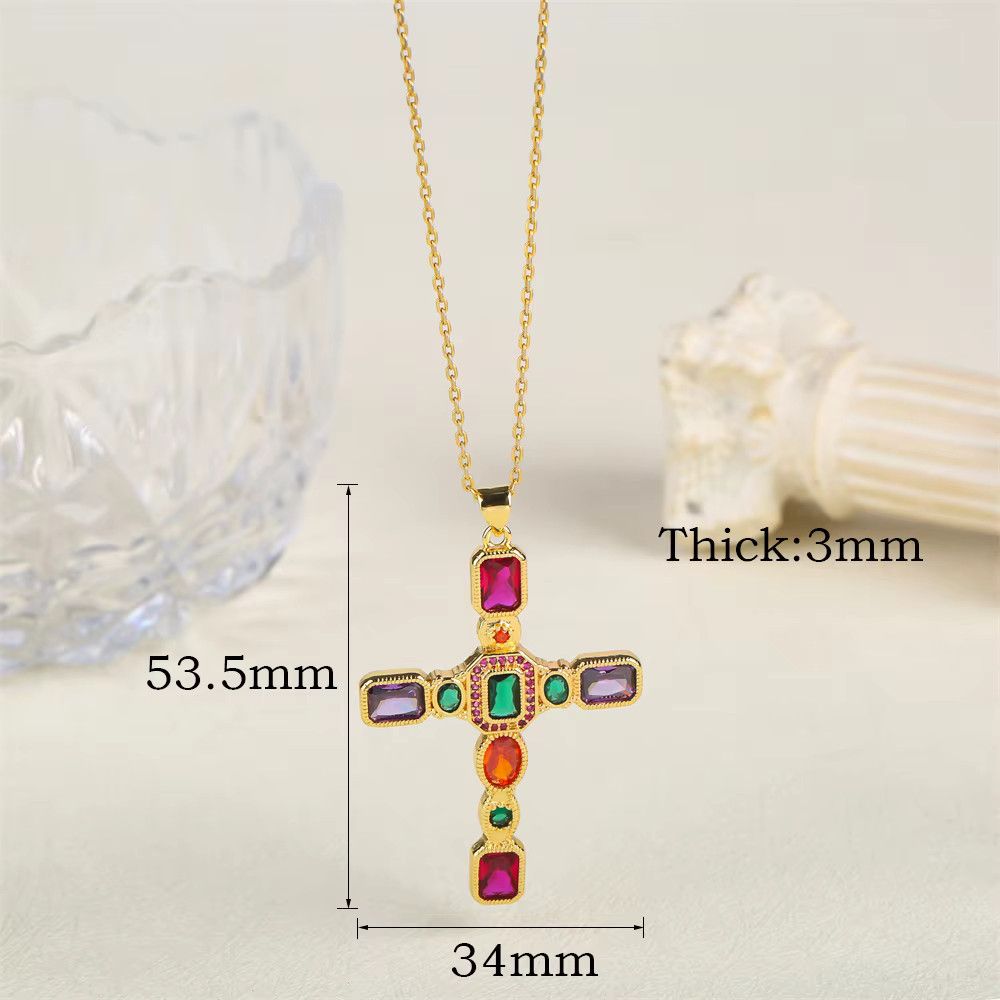Jewelry Fashion Cross Crystal Necklaces Size ONE SIZE - 3 Thumbnail