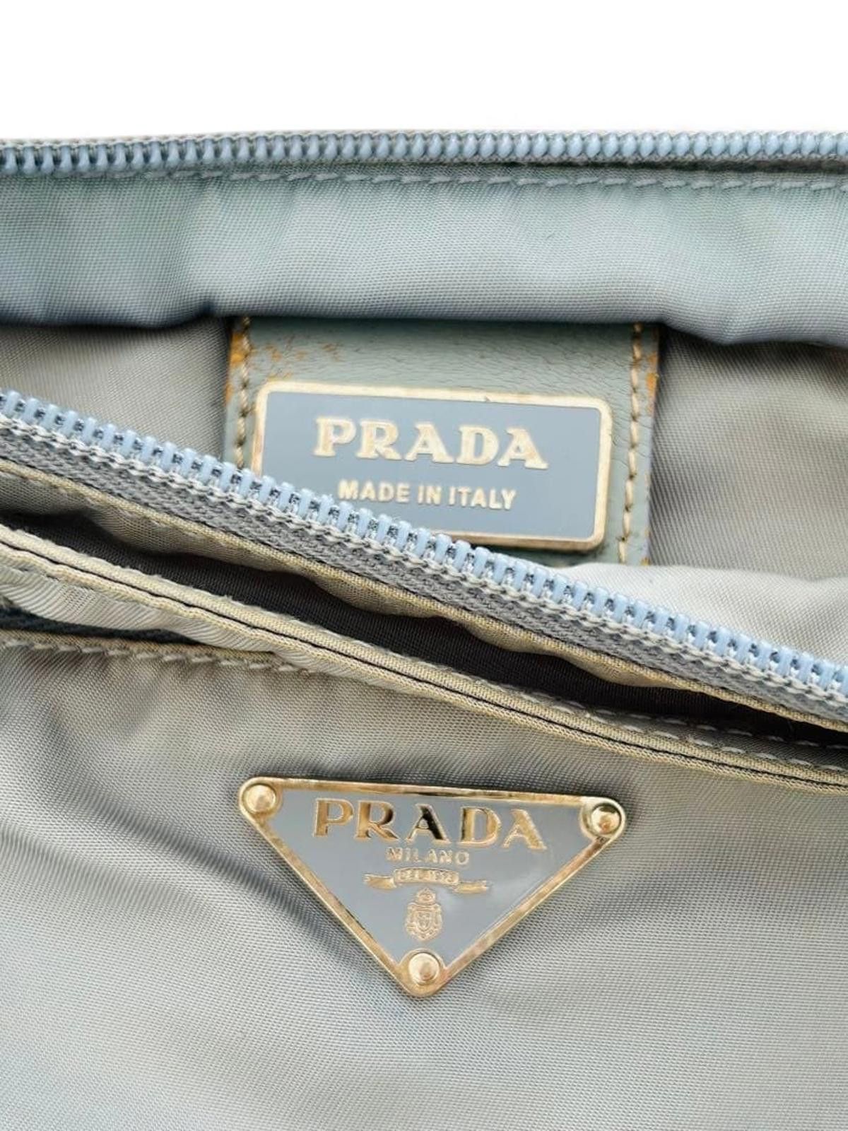 Prada Prada - Light Blue Nylon Shoulder Bag Size ONE SIZE - 8 Thumbnail