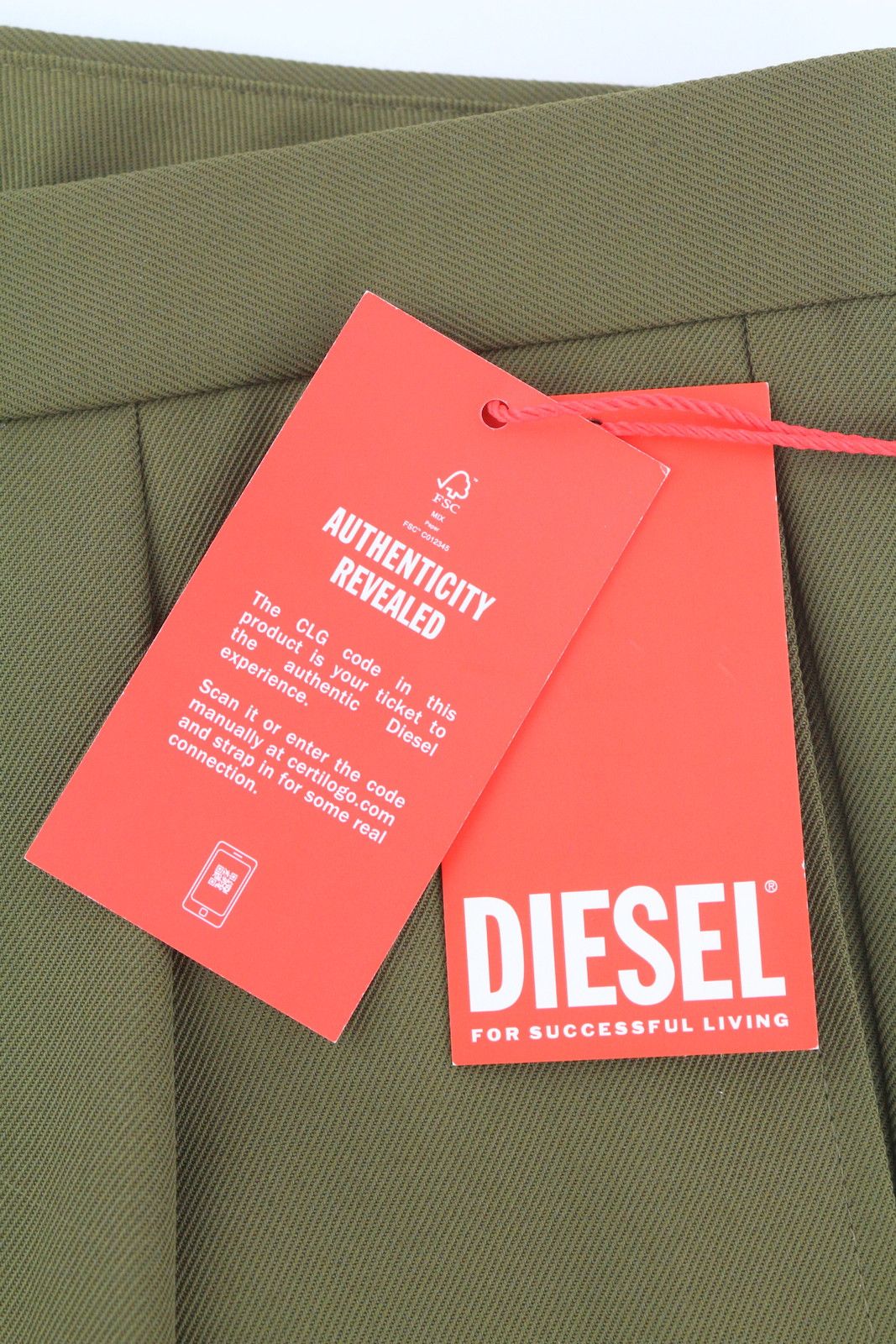 Diesel P-RHEE-NW W33 Green Wool Blend Pleated Zip Cargo 85380 Size US 33 - 9 Thumbnail