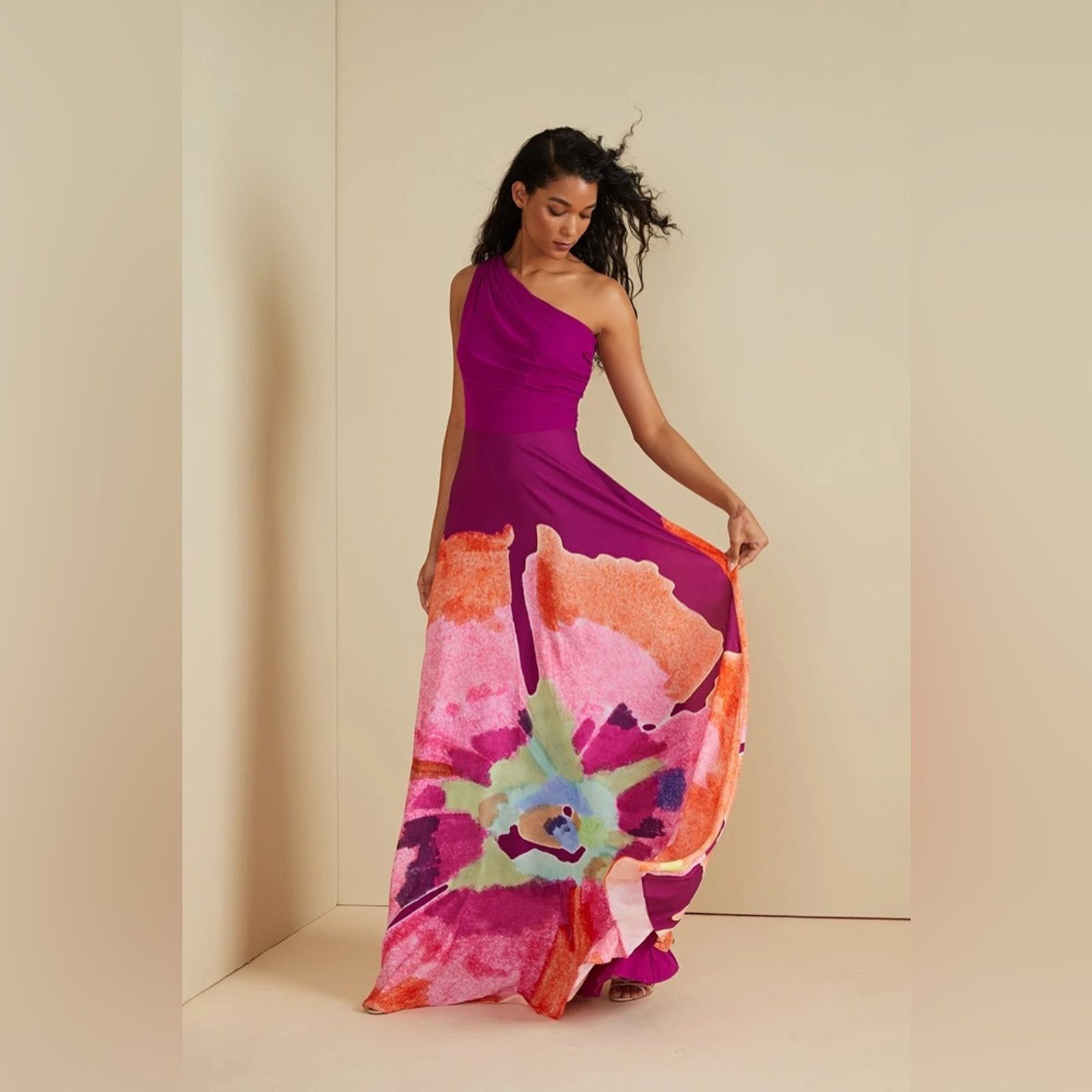 Amur AMUR ATLAS ONE SHOULDER GOWN Dress size 16 Size XXL / US 16-18 / IT 52-54 - 2 Thumbnail