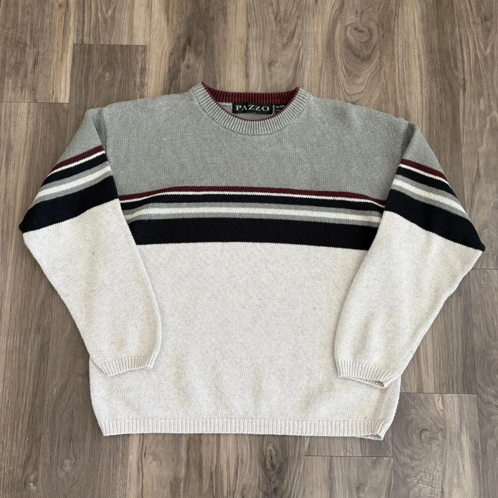 Pazzo Vintage 90s Striped Ski Sweater Size M Boxy Heavyweight Size US M / EU 48-50 / 2 - 5 Thumbnail