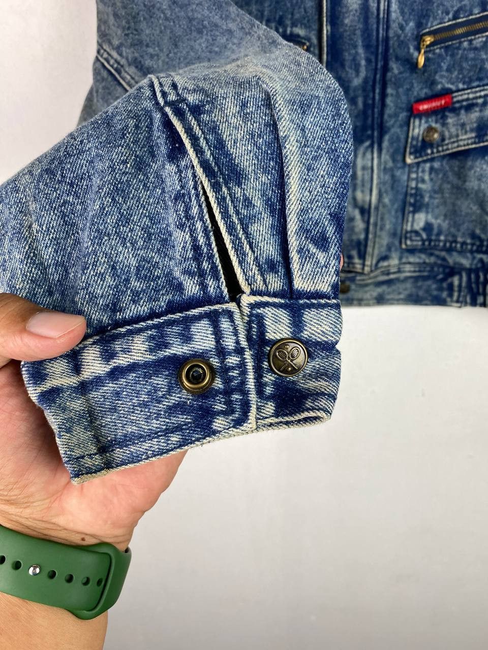 Japanese Brand vintage japanese brand acid wash denim jacket nice design Size US L / EU 52-54 / 3 - 4 Thumbnail