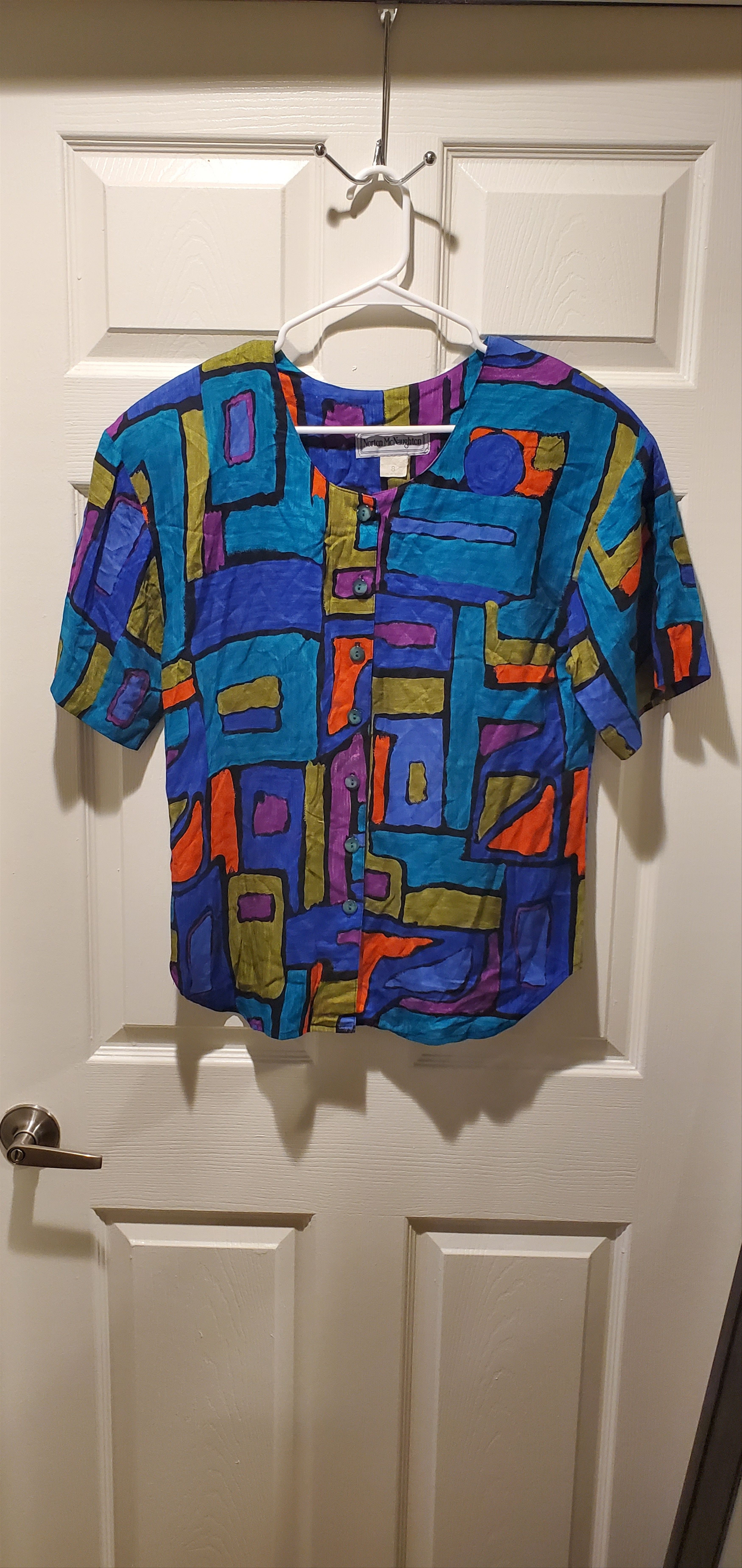 Vintage Vintage 80s Norton McNaughton Abstract Blouse (size 8) Size M / US 6-8 / IT 42-44 - 1 Thumbnail
