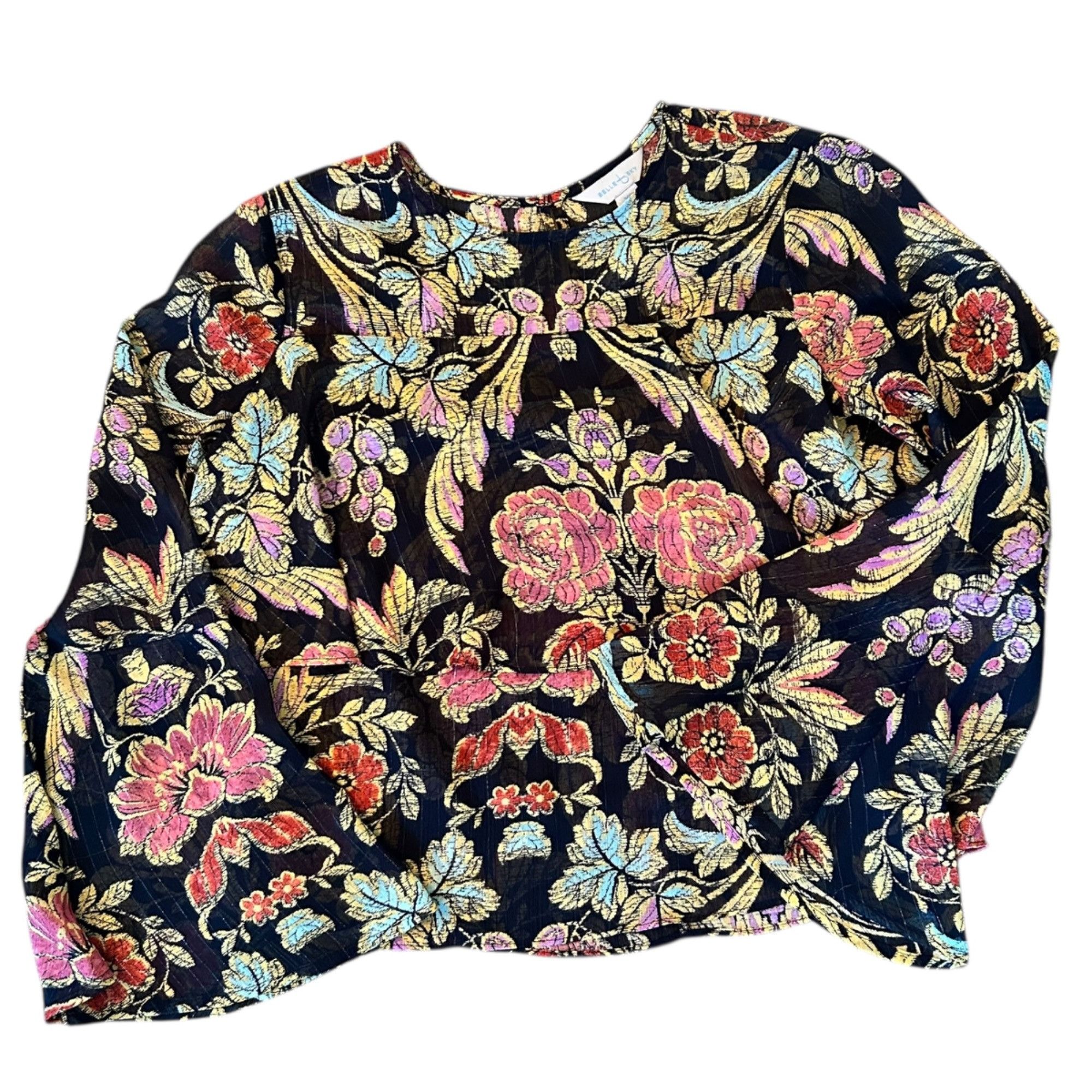 Other Belle + Sky Boho Semi Sheer Metallic Woven Floral Top Size XS / US 0-2 / IT 36-38 - 1 Thumbnail