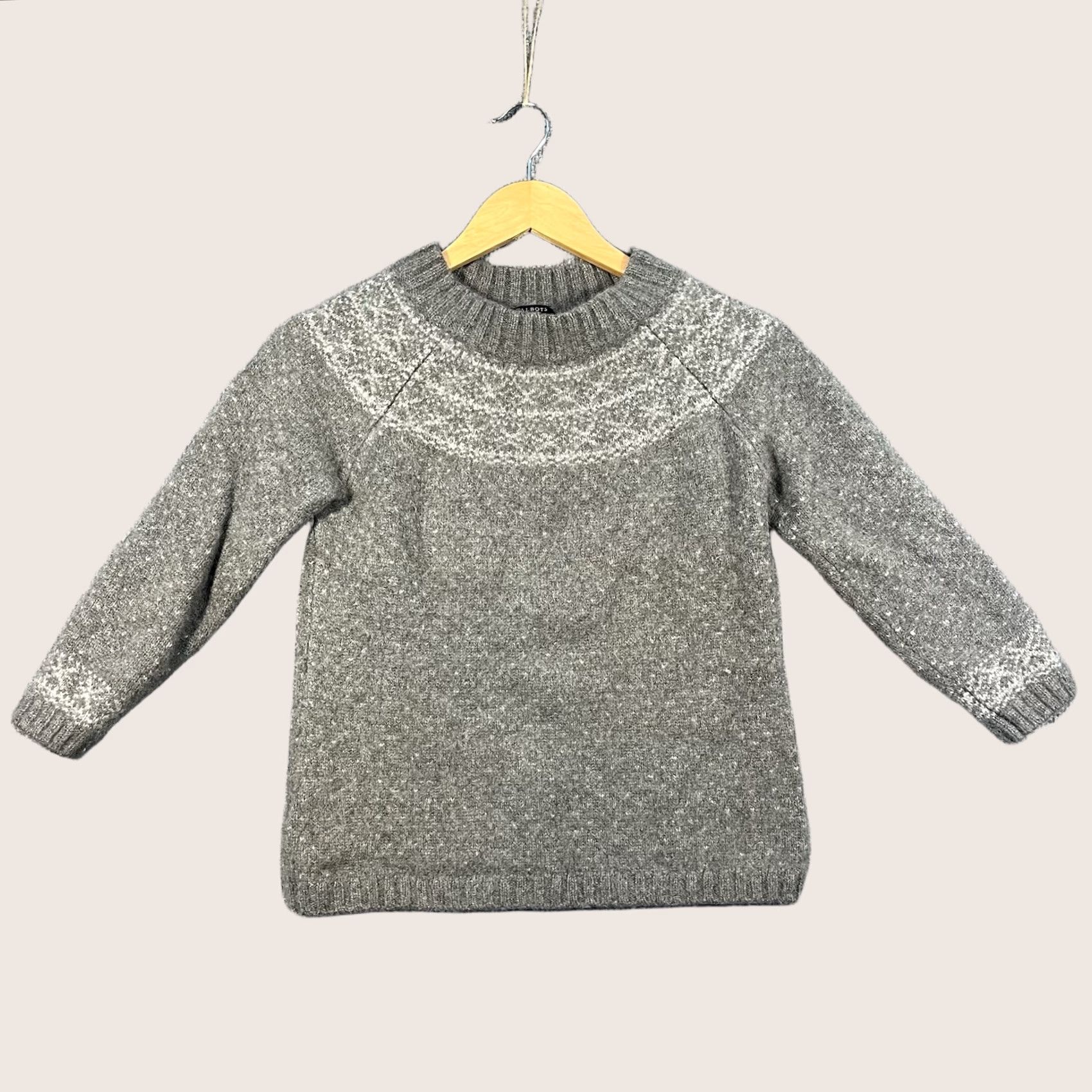 Talbots Talbots Gray Fair Isle Cashmere Crewneck 3/4 Sleeve Sweater Women’s Small Petite S Crew Neck Pullover Cashmere Women Size S / US 4 / IT 40 - 1 Thumbnail
