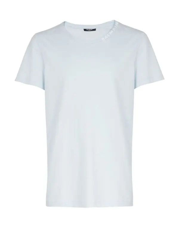 Balmain o1y0426 Crewneck T-Shirt in Sky Blue Size US L / EU 52-54 / 3 - 1 Thumbnail