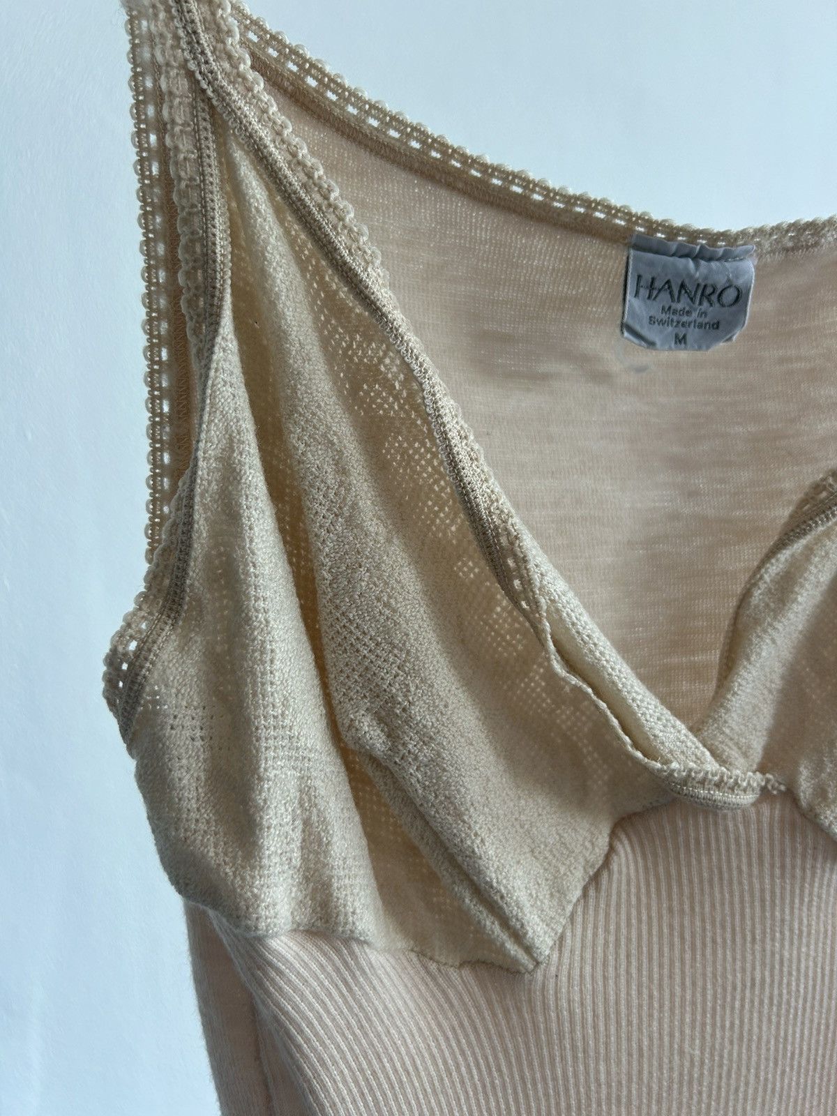 Hanro × Vintage HANRO Vintage 70s 80s Wool Mini Dress Coquette Night Sleep Size M / US 6-8 / IT 42-44 - 7 Thumbnail