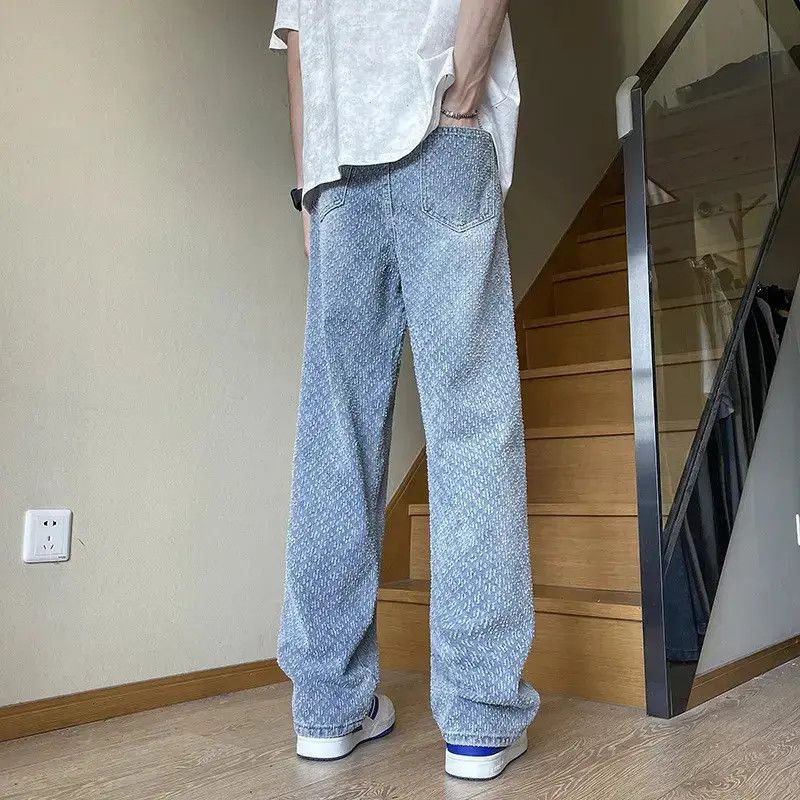 Japanese Brand Retro loose straight leg jacquard jeans Size US 32 / EU 48 - 6 Thumbnail