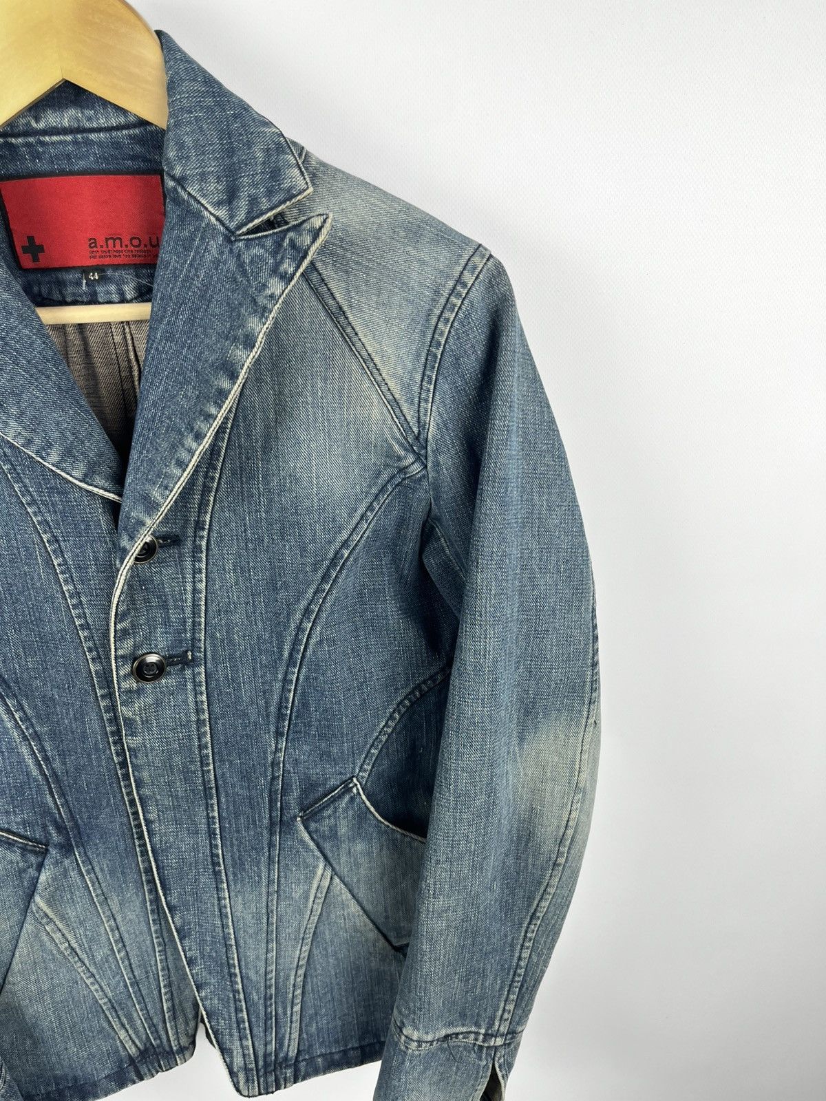 Yohji Yamamoto AMOU Sensu Design Studio avant garde denim jacket made japan Size L / US 10 / IT 46 - 5 Thumbnail