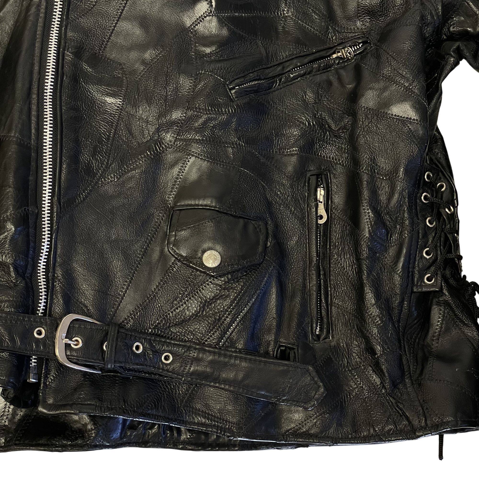 Other Vtg Diamond Plate BUFFALO Leather MOTORCYCLE Jacket Size US XXL / EU 58 / 5 - 2 Thumbnail