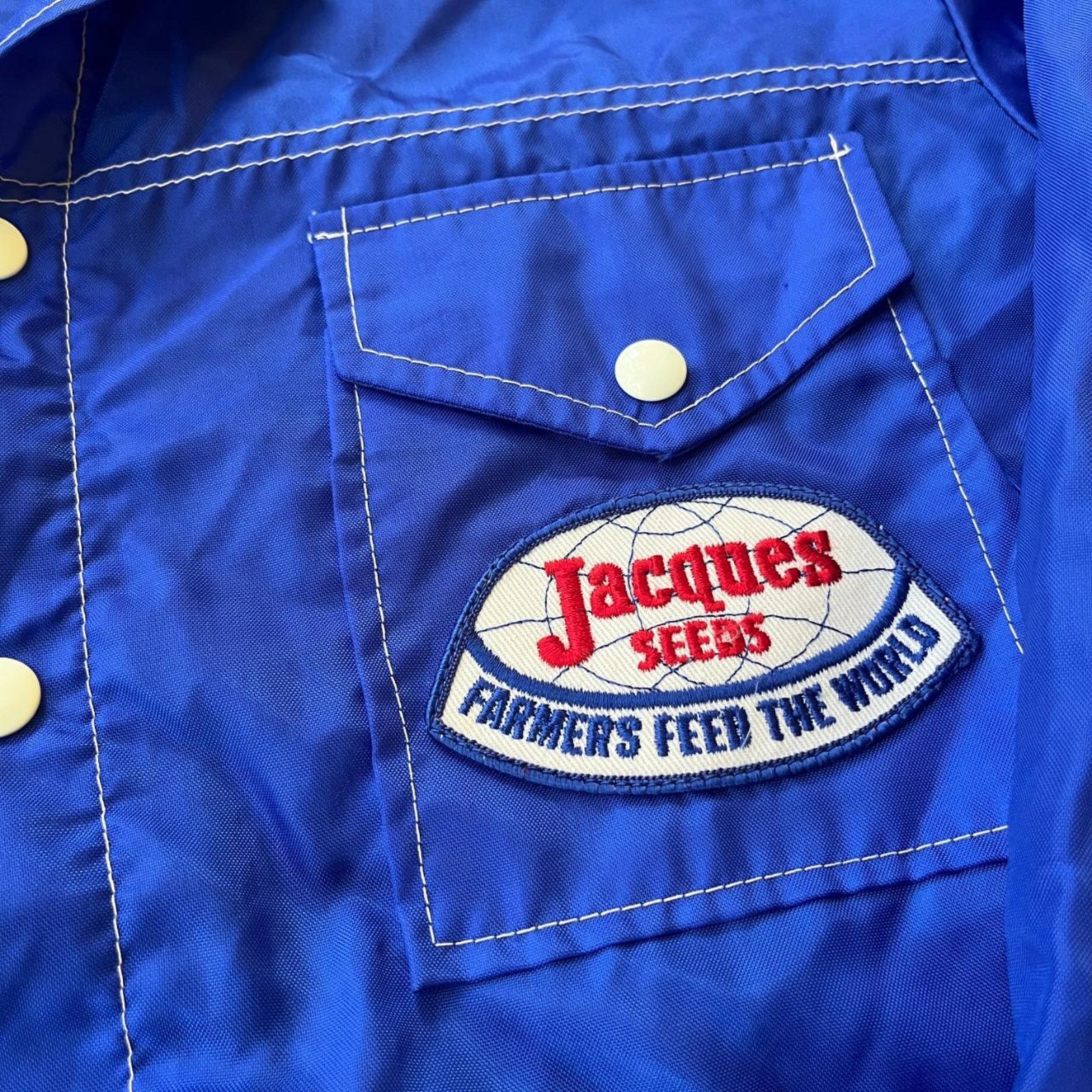 Vintage 1960s blue jacques seed company farmer windbreaker Size US L / EU 52-54 / 3 - 3 Thumbnail