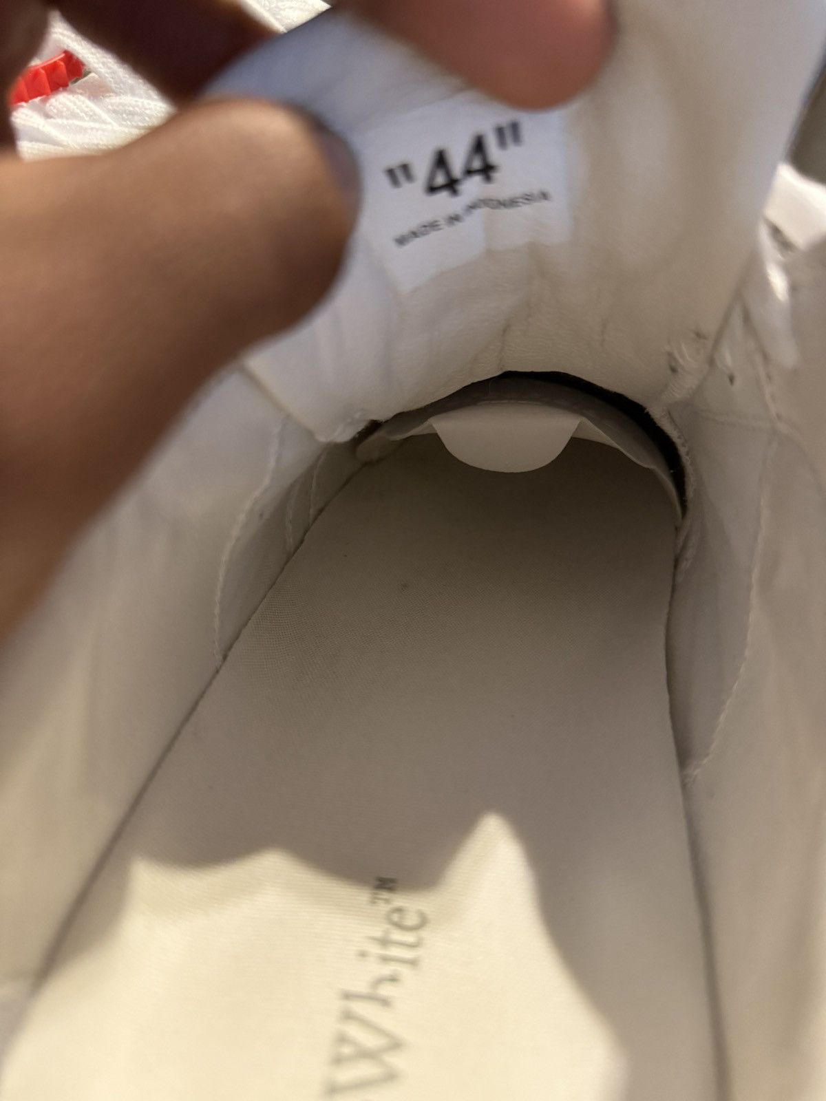Off-White OFF WHITE - White & Taupe Vulcanized Leather Sneaker Size US 11 / EU 44 - 6 Thumbnail