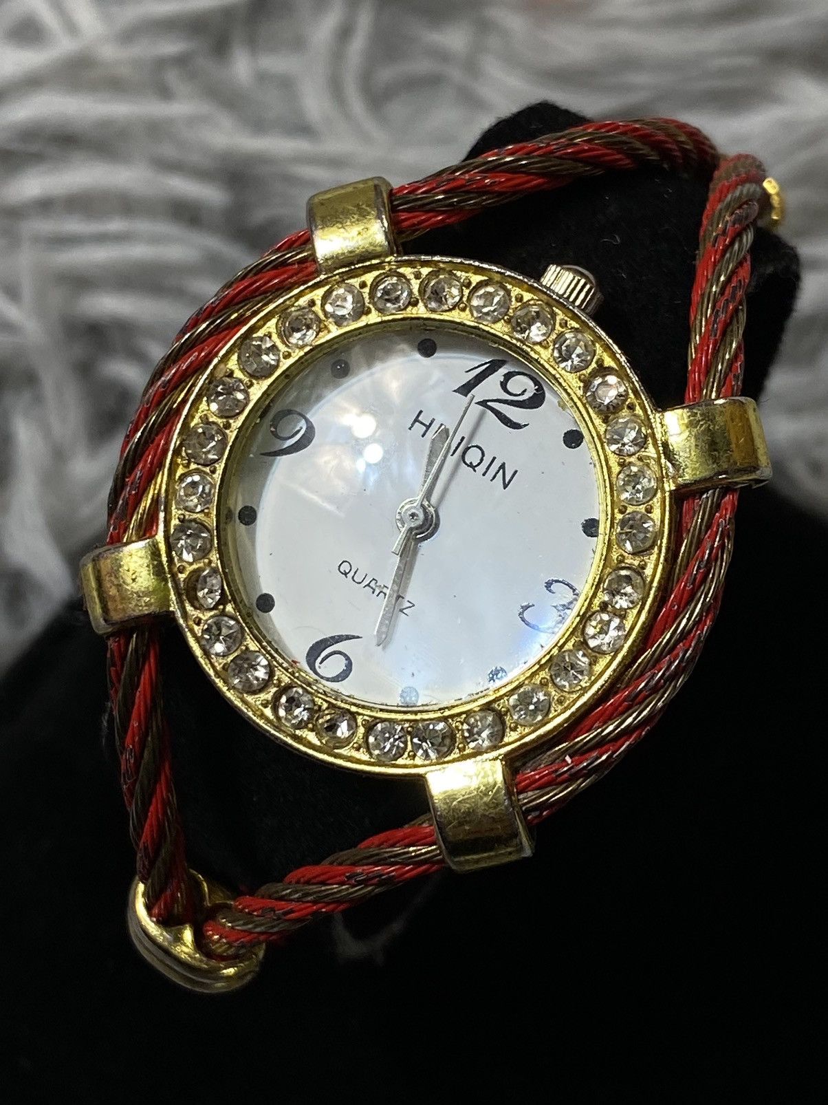 Jewelry Red & Gold Cable Bracelet Watch - Japanese Brand Size ONE SIZE - 4 Thumbnail