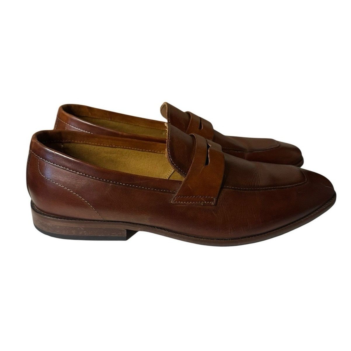 Steve Madden Steve Madden Dalton Penny Loafers Leather Size 10.5 Cognac Size US 10.5 / EU 43-44 - 2 Thumbnail