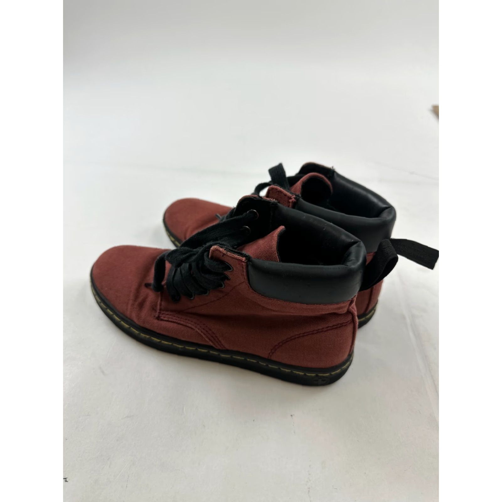 Dr. Martens Dr. Martens Shoreditch Boots Womens US 6 Red Black Canvas Lace Up Air Wear High Cow? Size US 6 / IT 36 - 4 Thumbnail