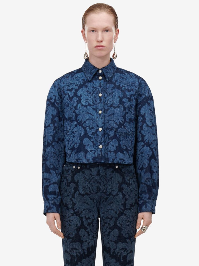 Alexander McQueen o1srvl11e0226 Damask Boyfriend Jeans In Blue Size 27" / US 4 / IT 40 - 5 Thumbnail