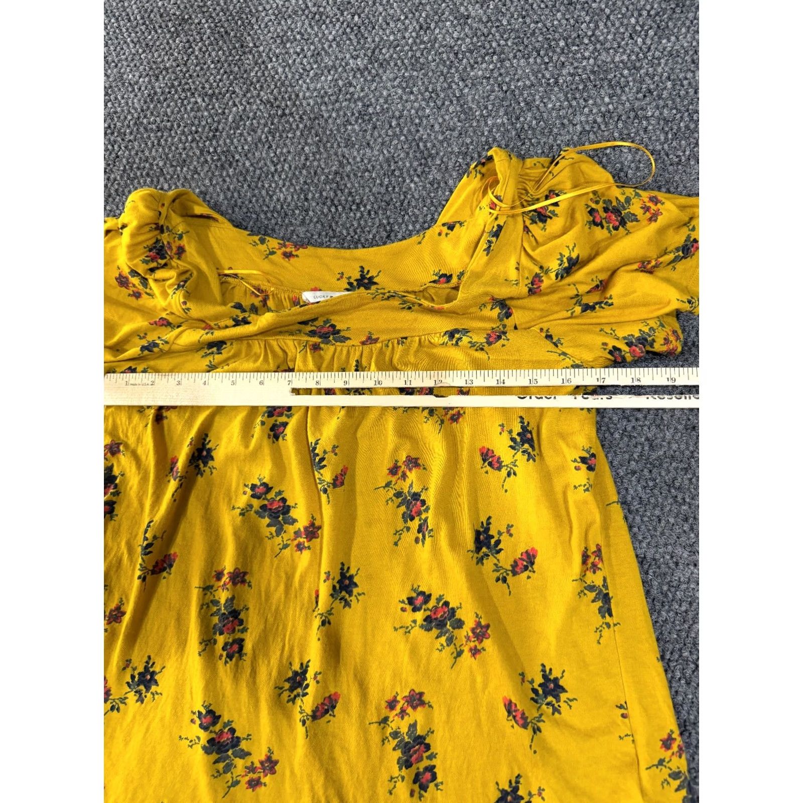 Lucky Brand Lucky Brand Blouse Women M Short Sleeve Round Neck Floral Yellow Lightweight Tunic Casual Size M / US 6-8 / IT 42-44 - 3 Thumbnail