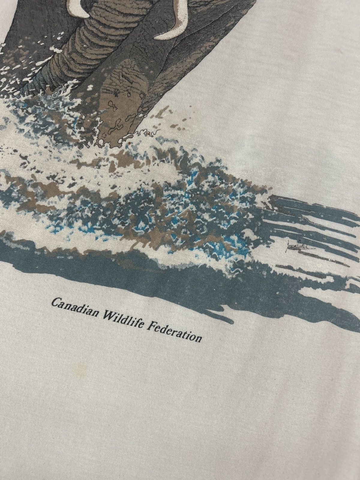 Vintage Vintage 1988 Elephant Canadian Wildlife Federation Tee Size US L / EU 52-54 / 3 - 4 Thumbnail