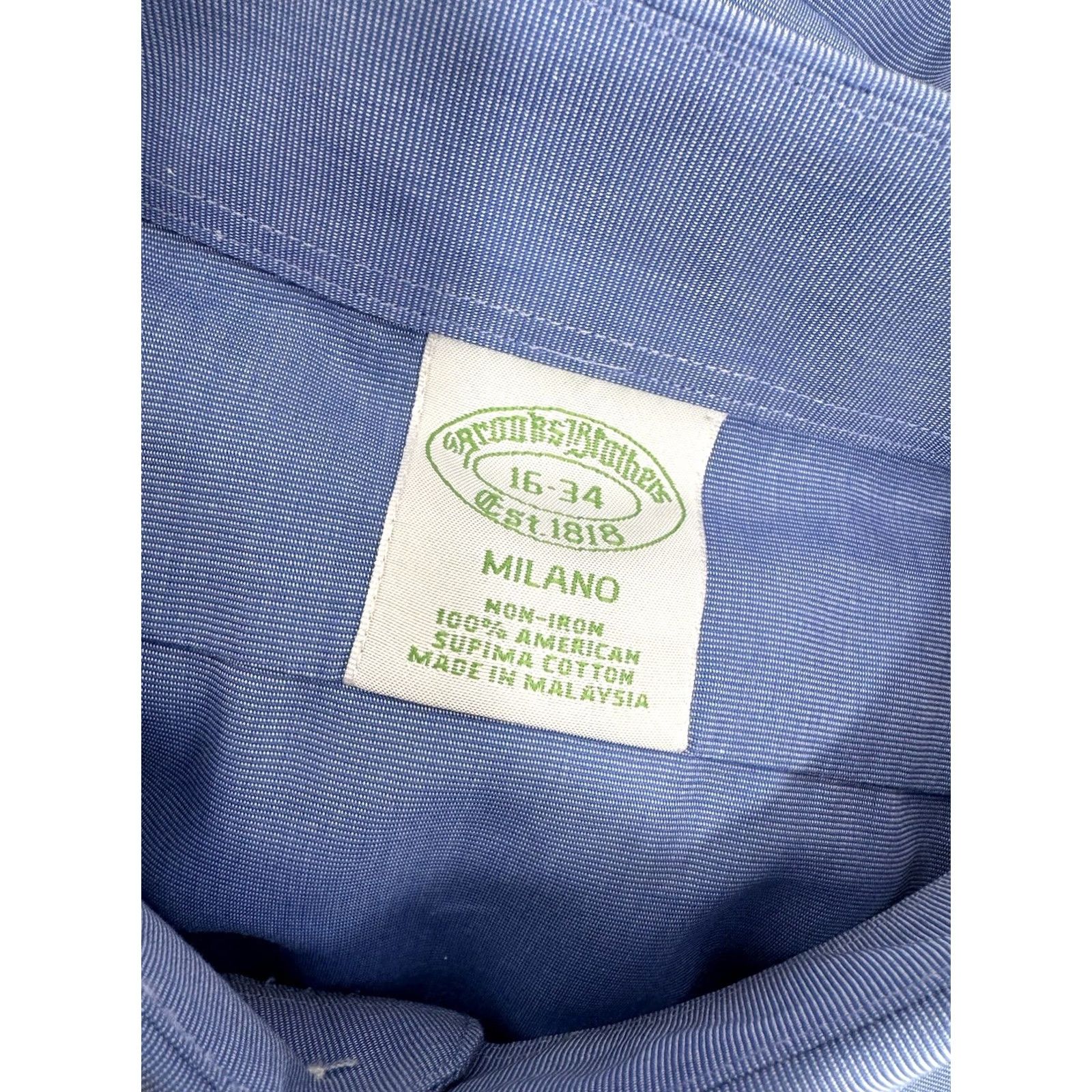 Brooks Brothers BROOKS BROTHERS - NEW w TAG - FRENCH CUFF Mens 16 / 34 Dress Shirt Blue Button-Up Long Sleeve Modern Fit Shirt Mens 16 34 Blue 90s Event Size 42R - 6 Thumbnail