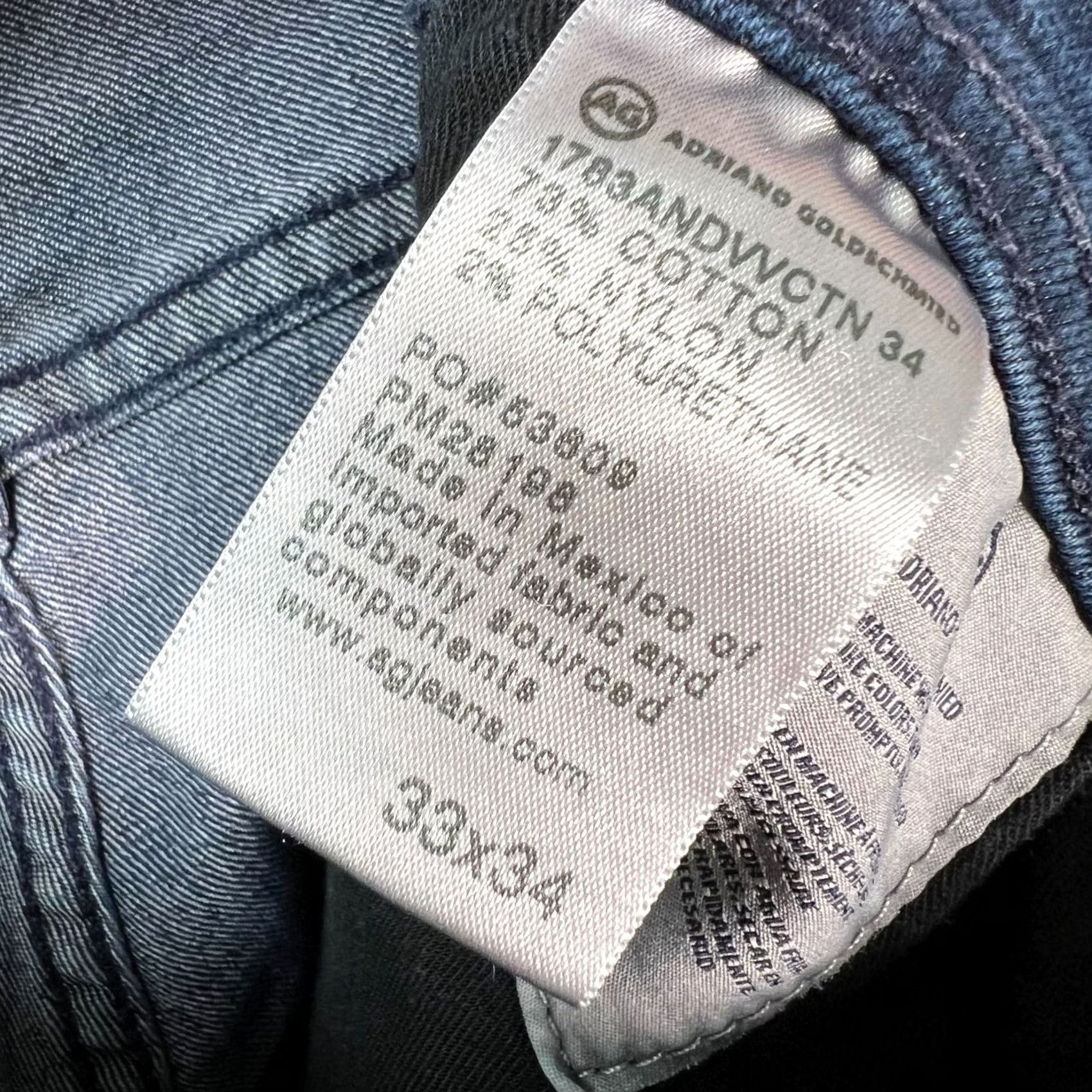 Vintage AG Adriano Goldschmied Tellis Slim Jeans Dark Wash Denim 33 Mens Size 33 Blue 5-Pocket Straight Rise Mid Vintage No Size US 33 - 6 Thumbnail