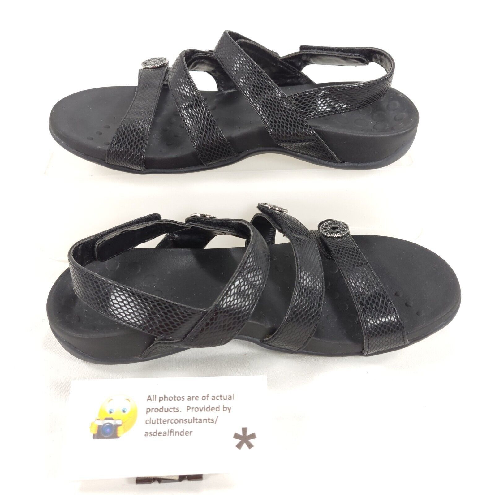 Vionic Vionic 44 Cathy Slide Sandals Womens Size 6 TVW4089 Black Size US 6 / IT 36 - 4 Thumbnail
