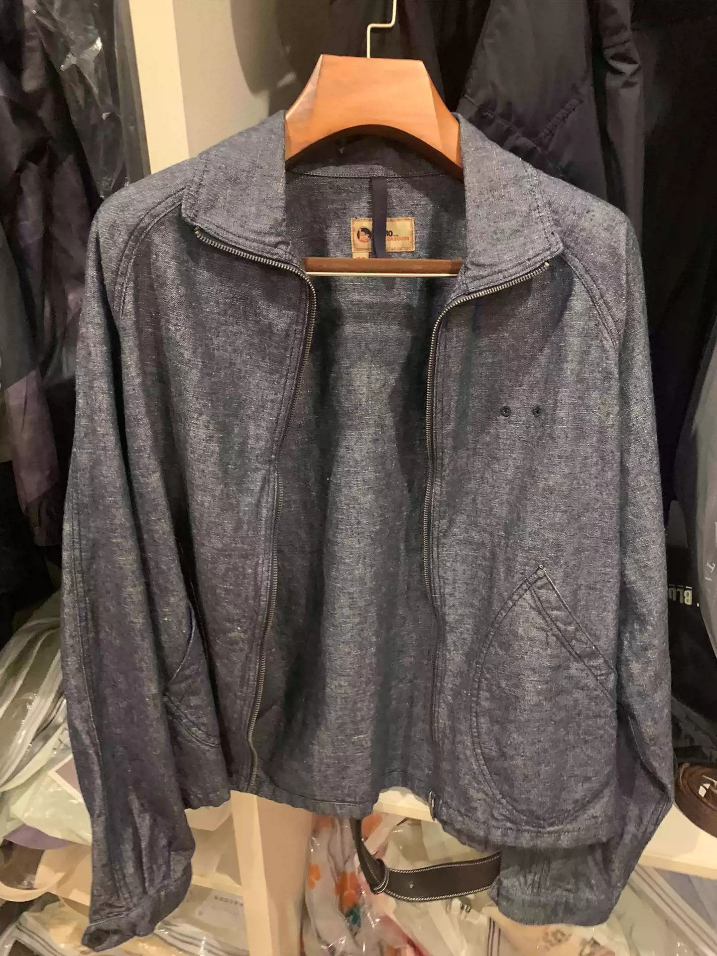 image of Nigel Cabourn Lybro Cotton And Linen Blend Flight Jacket in Black, Men's (Size 2XL)