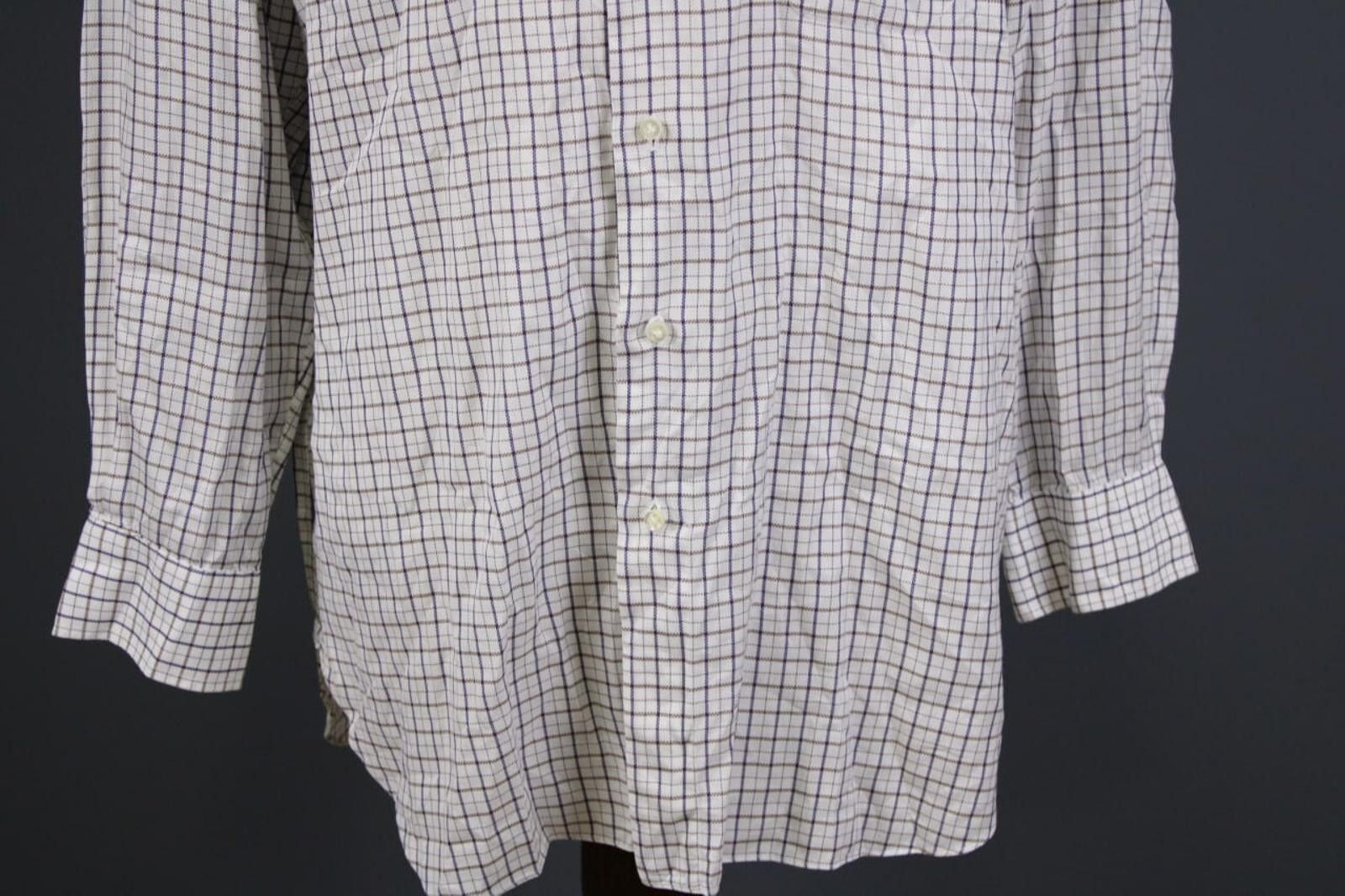Luigi Borrelli Luigi Borrelli White Check Button Down Shirt Size 17 / 43 Size US M / EU 48-50 / 2 - 2 Thumbnail