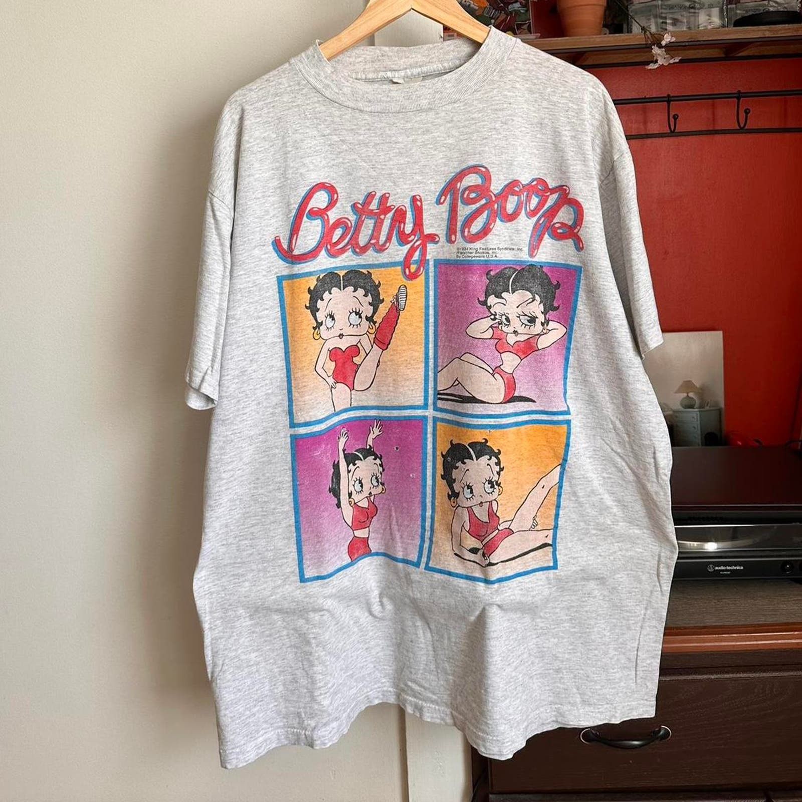 Image of Cartoon Network x Disney Vintage 1994 Betty Boop Shirt in Grey, Men's (Size 2XL)