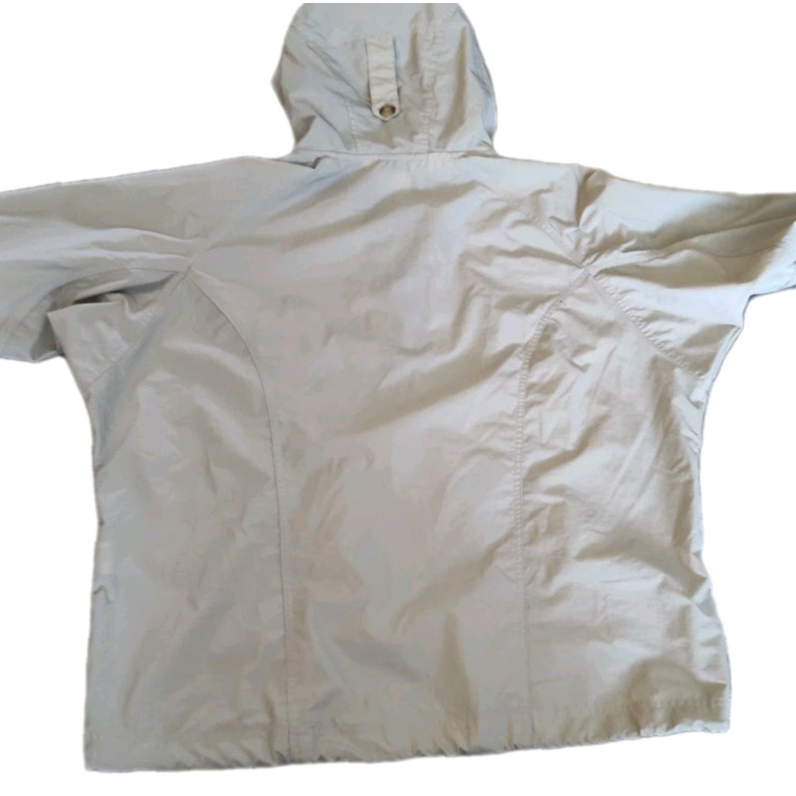 Vintage VINTAGE Columbia Windbreaker Jacket Mens L Beige Hooded Front Pouch Pocket All Seasons 50 Chest Mens Size US L / EU 52-54 / 3 - 2 Thumbnail
