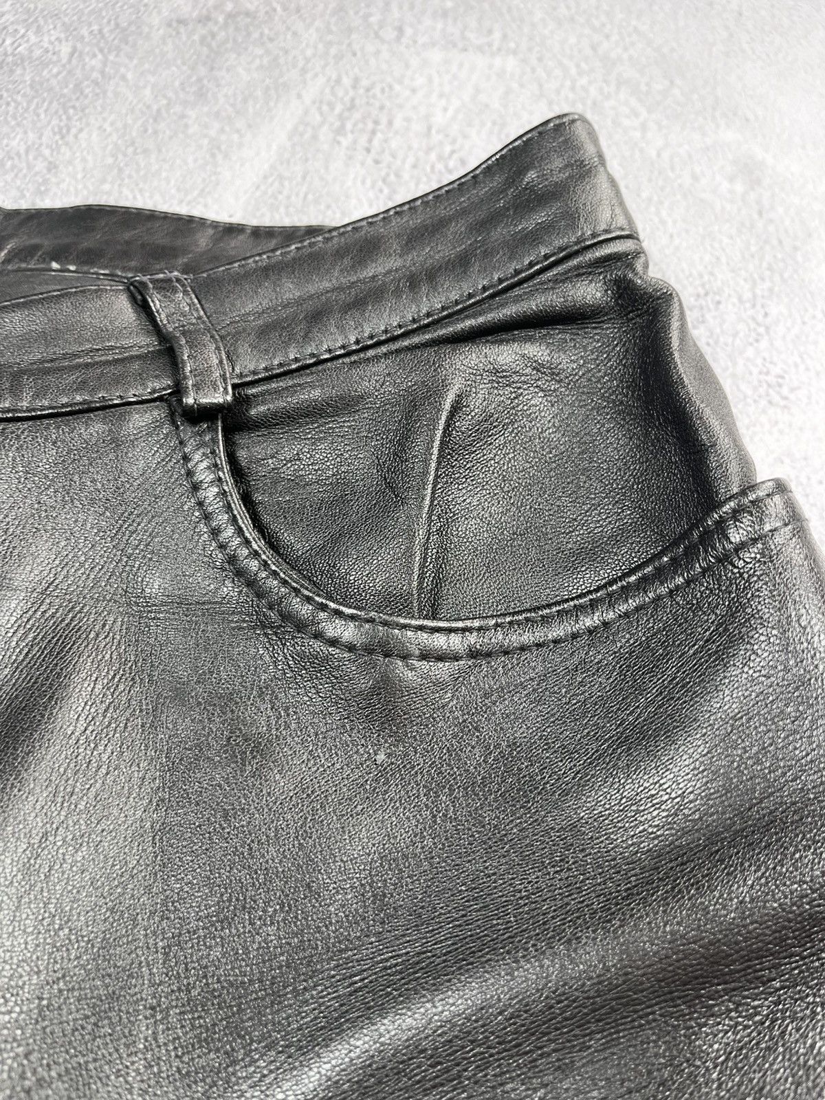 Genuine Leather × Leather × Vintage Vintage Y2K leather biker unisex pants avant garde opium Size US 30 / EU 46 - 8 Thumbnail