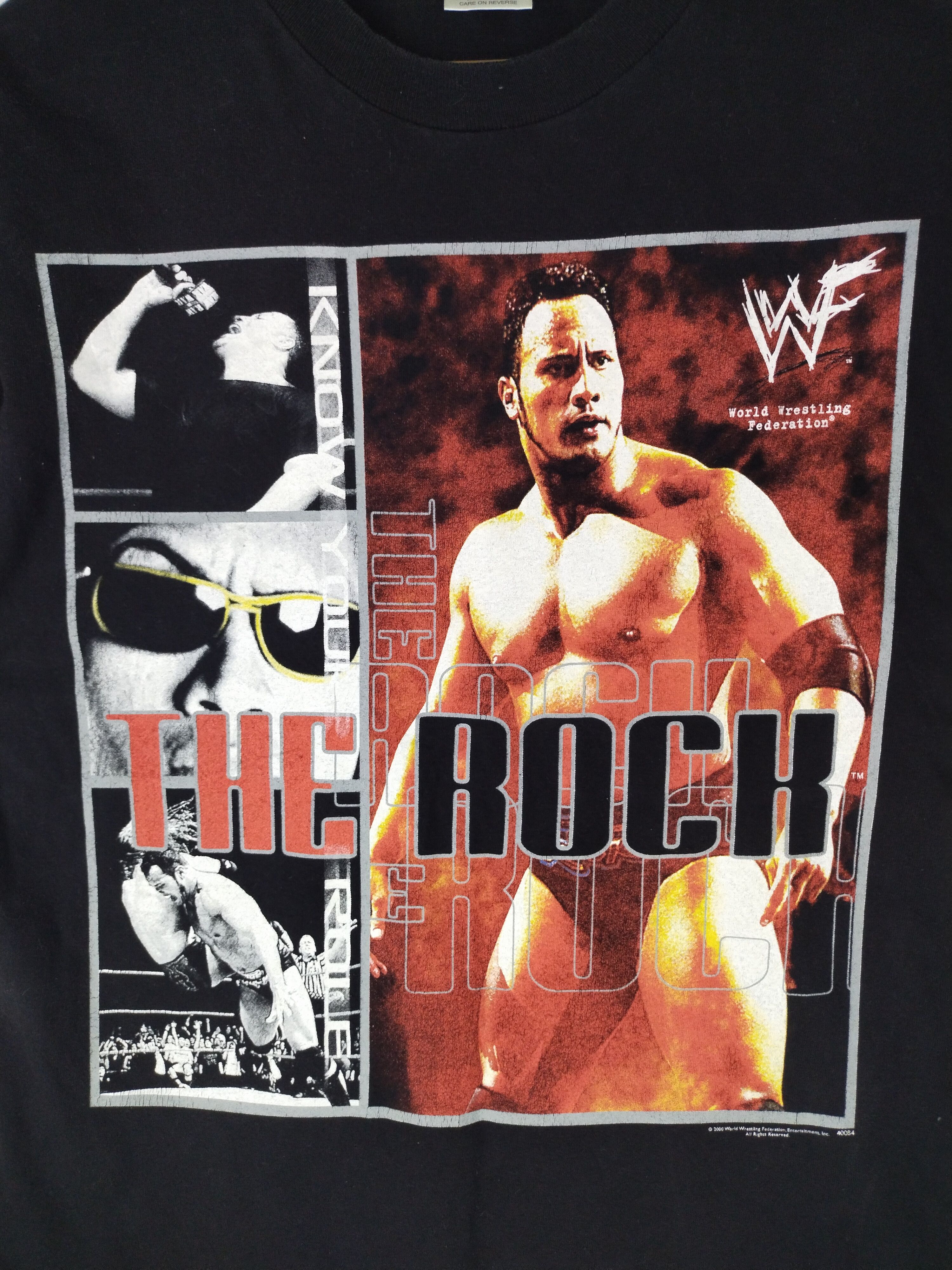 WWF Vintage 00's WWF The Rock Smacketh Down Shirt Tee Size US M / EU 48-50 / 2 - 4 Thumbnail