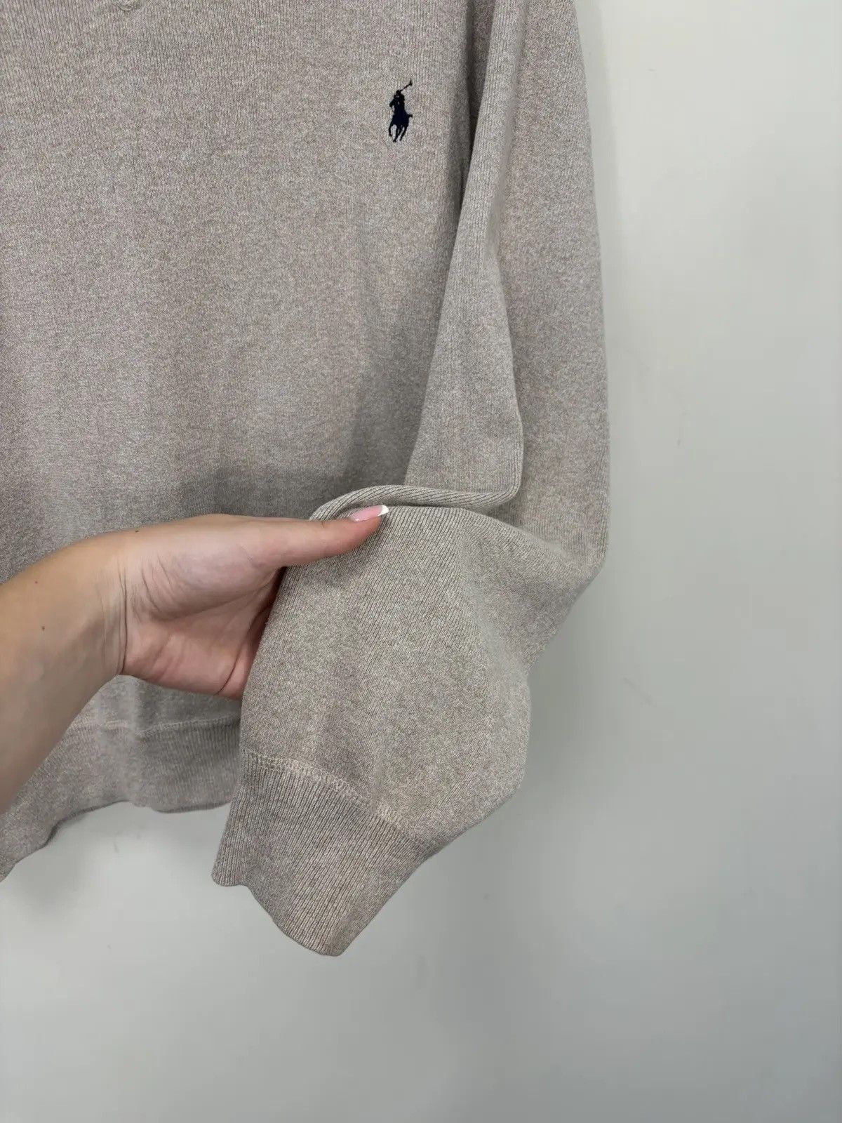 Polo Ralph Lauren × Ralph Lauren × Vintage Vintage Polo Ralph Lauren Sand Beige Classic Cotton Sweater Size US XL / EU 56 / 4 - 5 Thumbnail