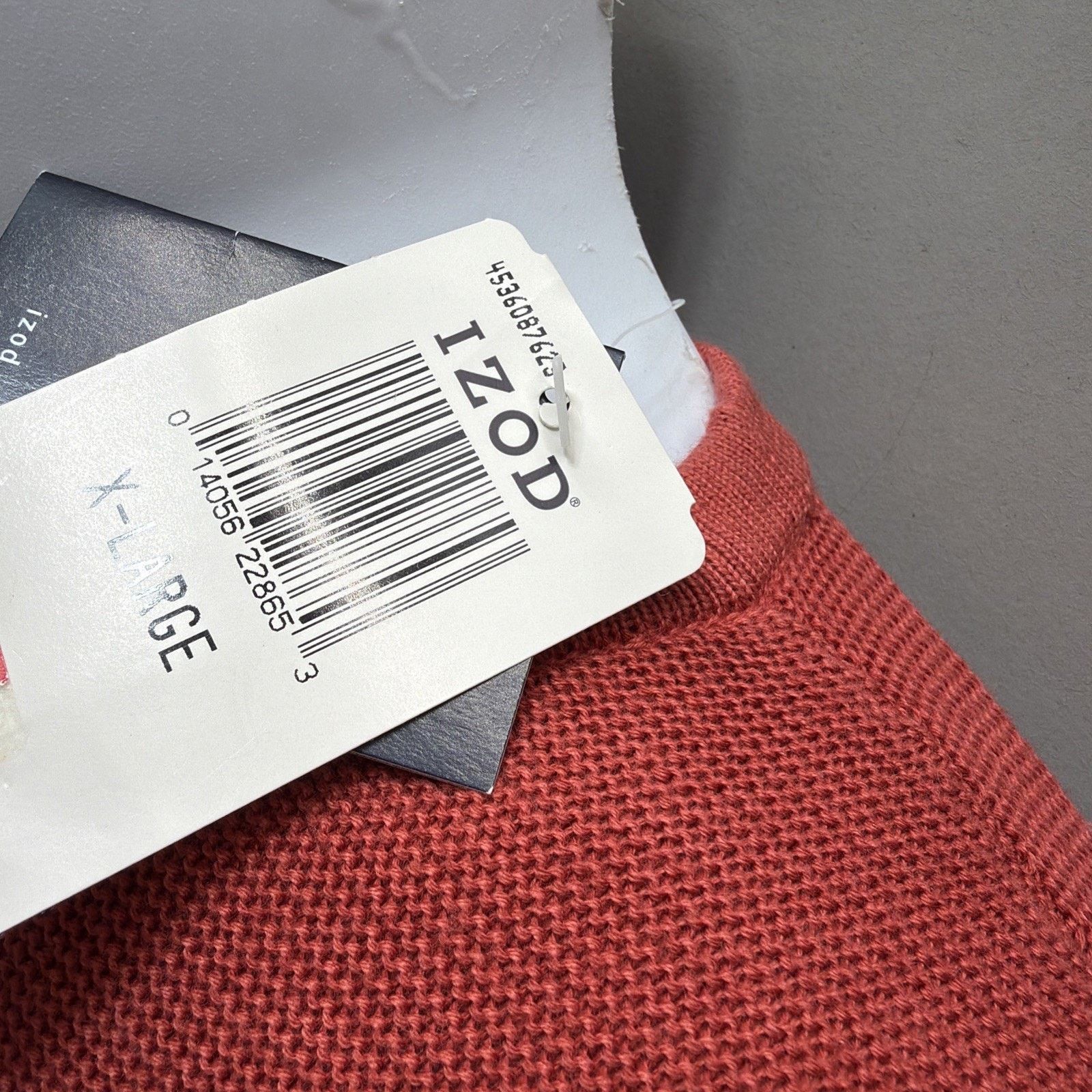 Izod NWT IZOD Men’s XL Coral Orange 100% Cotton Textured Knit Size US XL / EU 56 / 4 - 5 Thumbnail