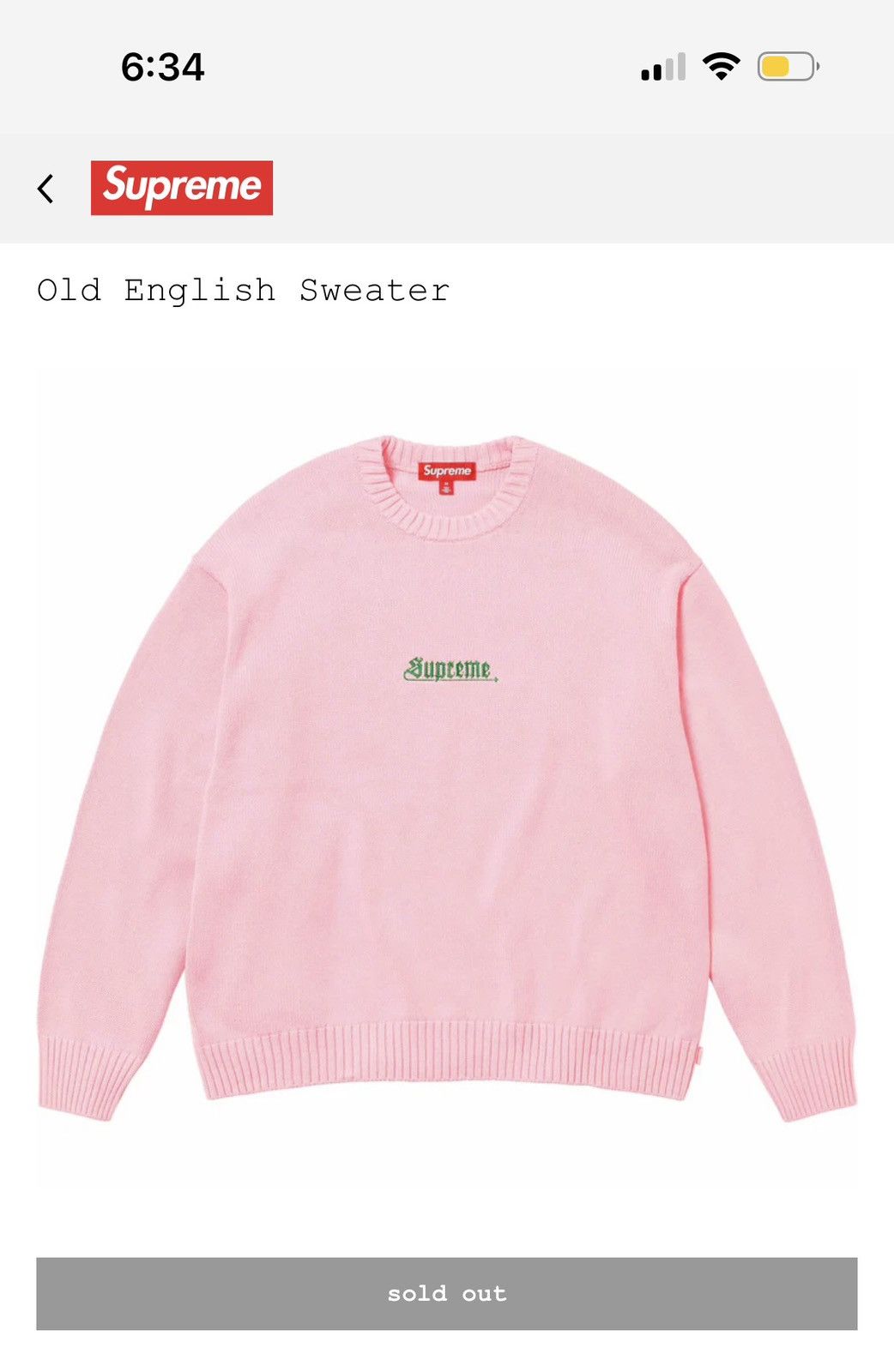 Supreme Old English Sleeves Sweater - Light Blue (SS26) | Grailed