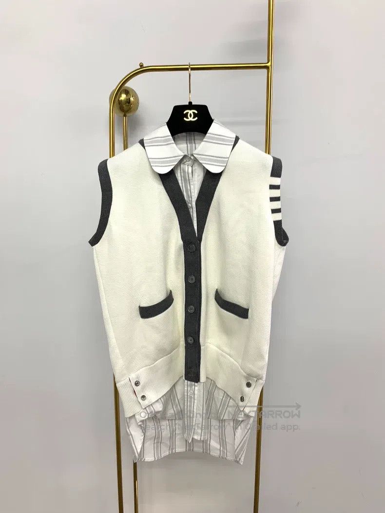 Thom Browne Thom Browne Fake Two-Piece Shirt Knit Vest Size XS / US 0-2 / IT 36-38 - 1 Thumbnail
