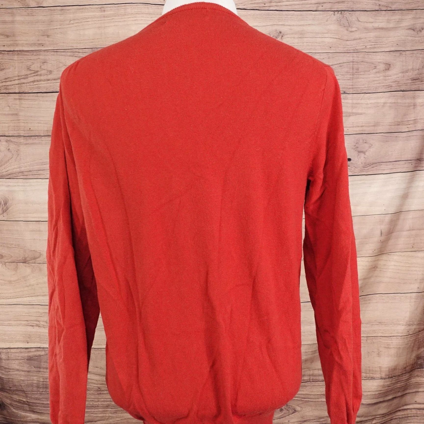 J.Crew J.CREW Sweater Mens M Red V-Neck Cotton Cashmere Knit Pullover Long Sleeve Size US M / EU 48-50 / 2 - 4 Thumbnail