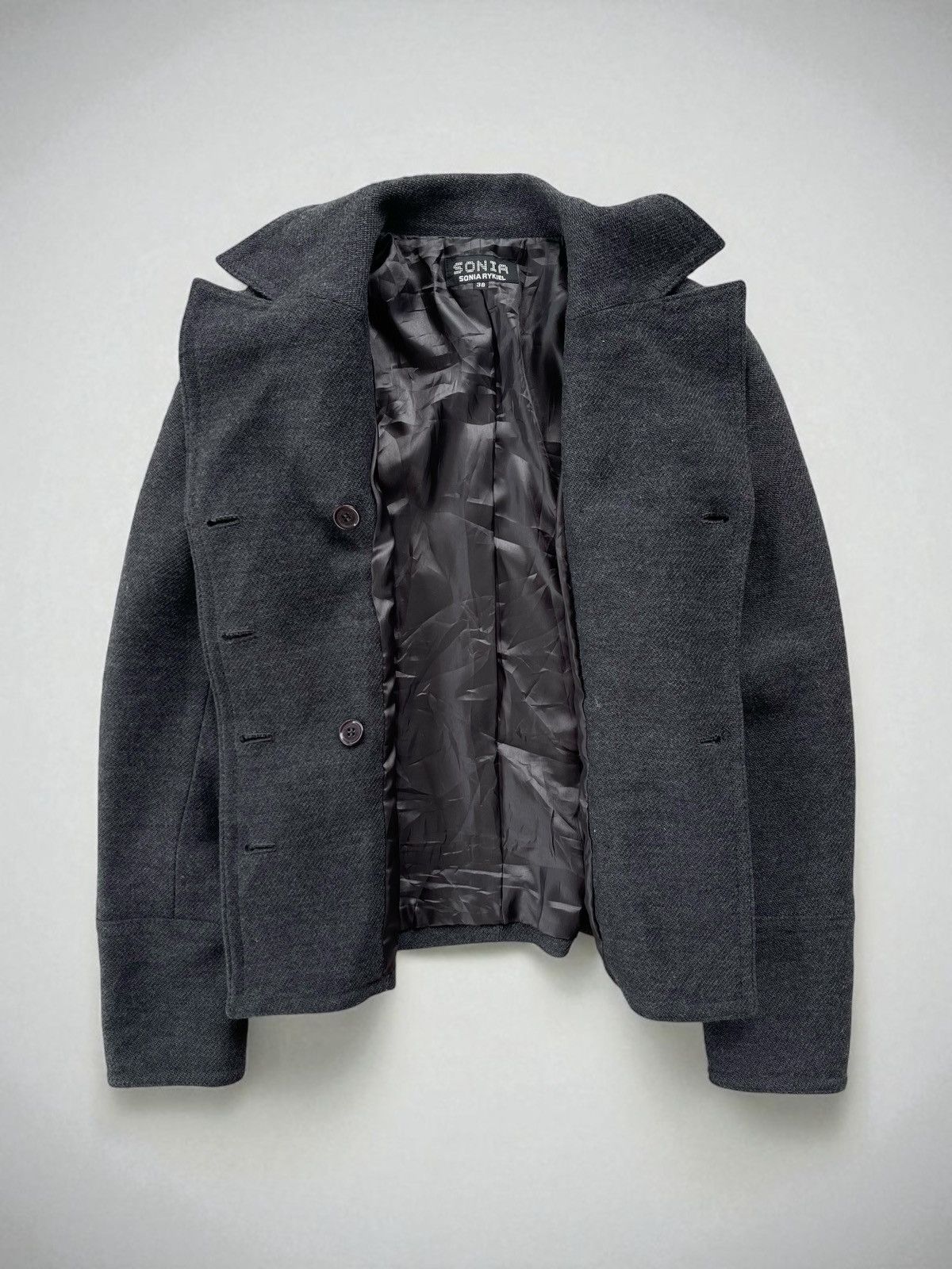 Sonia Rykiel SONIA RYKIEL WOMEN'S WOOL DOUBLE BREASTED COAT/JACKET Size S / US 4 / IT 40 - 3 Thumbnail