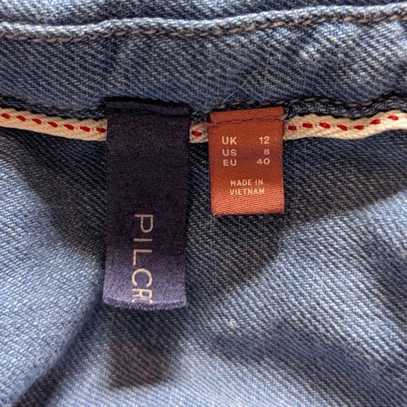 Anthropologie Anthropologie PILCRO Distressed Denim Ruched Top Sz 12 Size L / US 10 / IT 46 - 8 Thumbnail