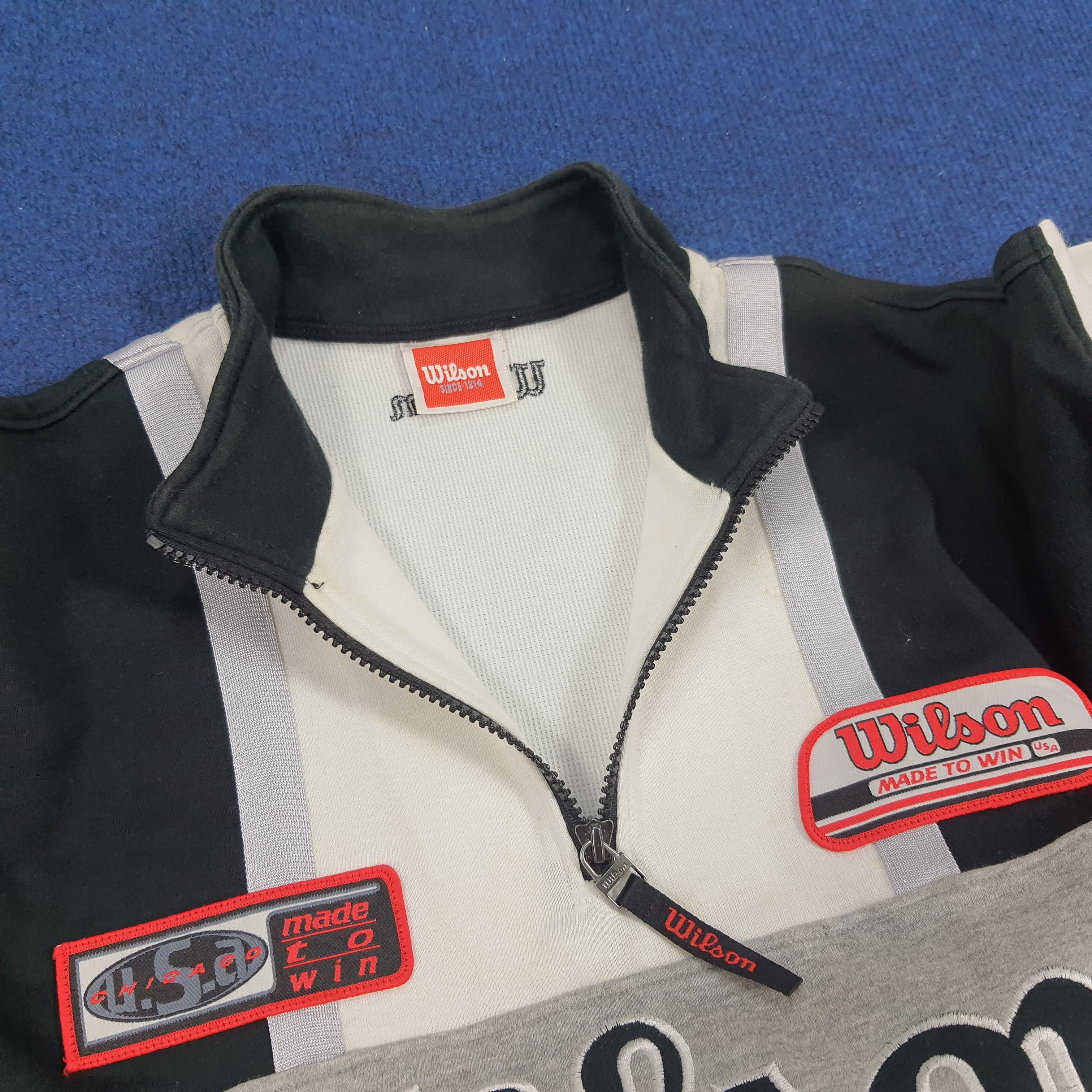Vintage × Wilson Vintage Wilson Chicago Made To Win USA Halfzipper Sweatshirt Size US L / EU 52-54 / 3 - 5 Thumbnail