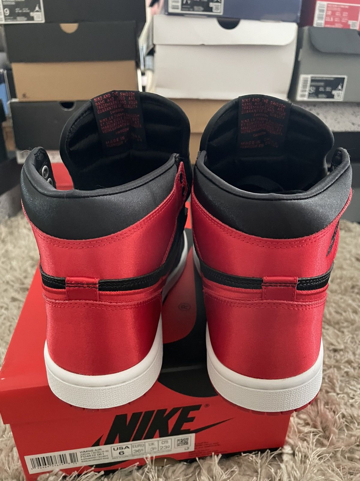 Jordan Brand Jordan 1 Bred Satin Size US 6 / IT 36 - 6 Thumbnail