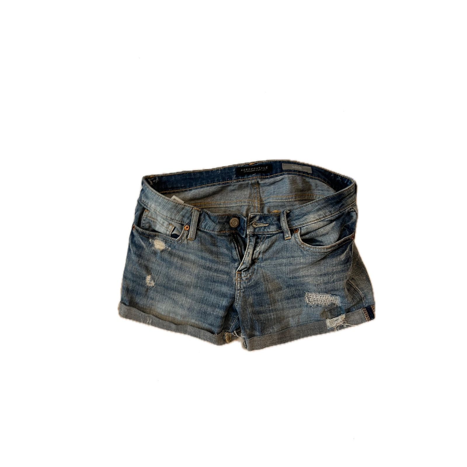 Aeropostale Aeropostale Midi Daisy Dukes Cut Jean Shorts Wom Sz S 4 Size 27" / US 4 / IT 40 - 1 Thumbnail
