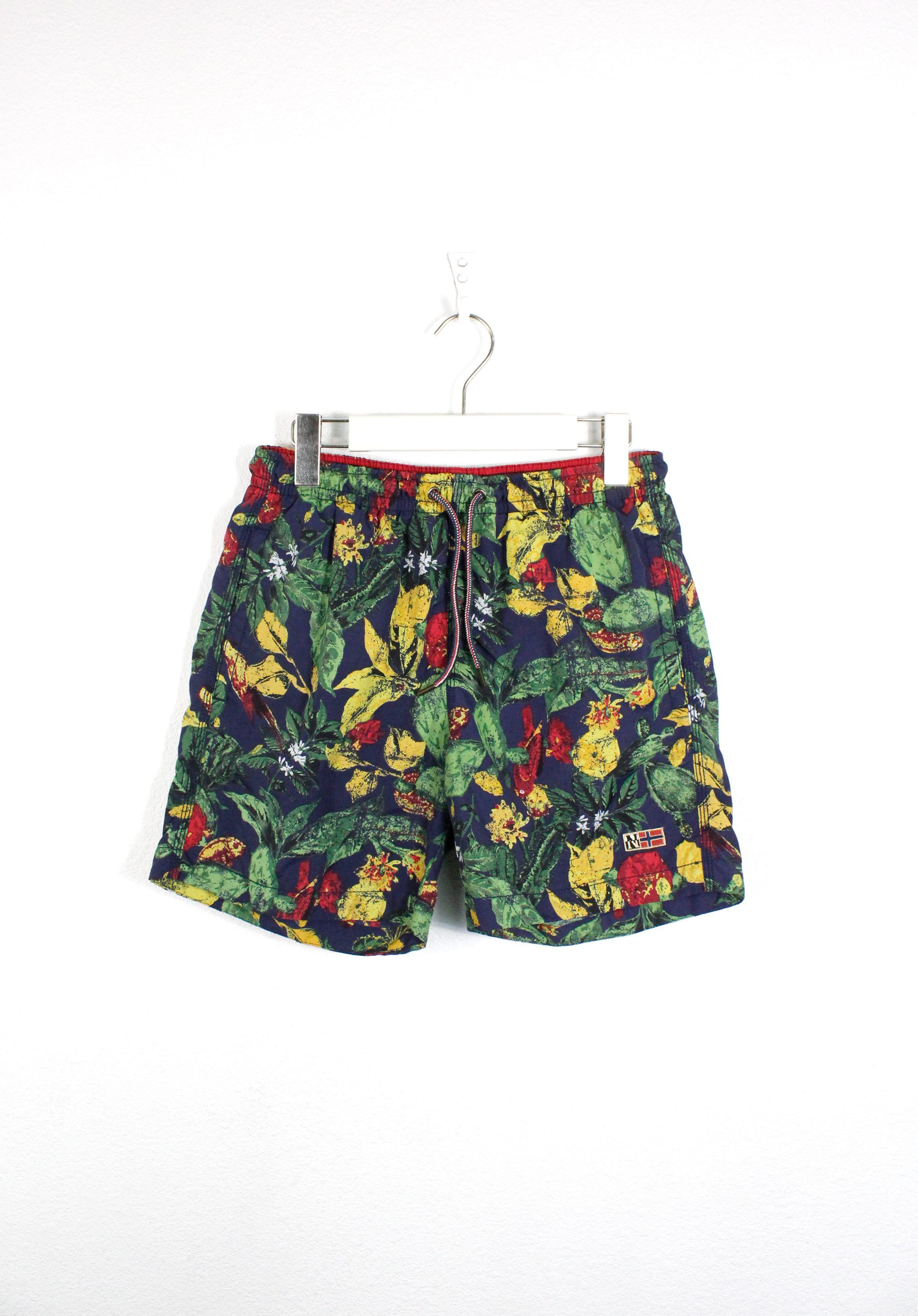 Napapijri Floral Printed Logo Swim Shorts Bath M size