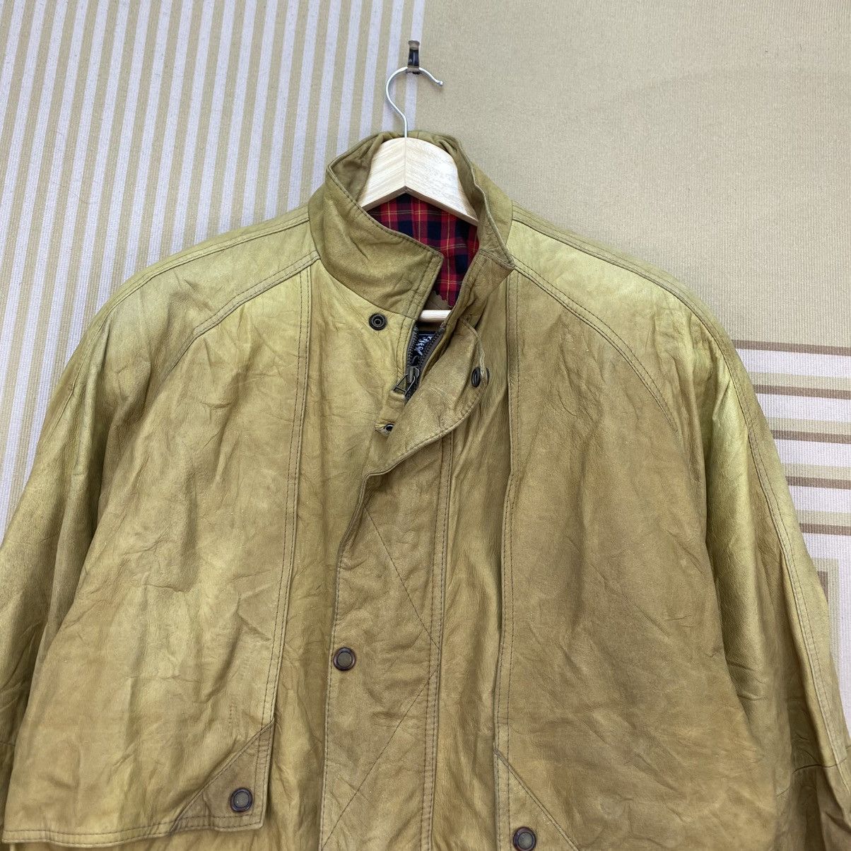 Jaded by Knight 🫶 vintage Knight Leather Field Jacket Checked Lining Size US S / EU 44-46 / 1 - 4 Thumbnail