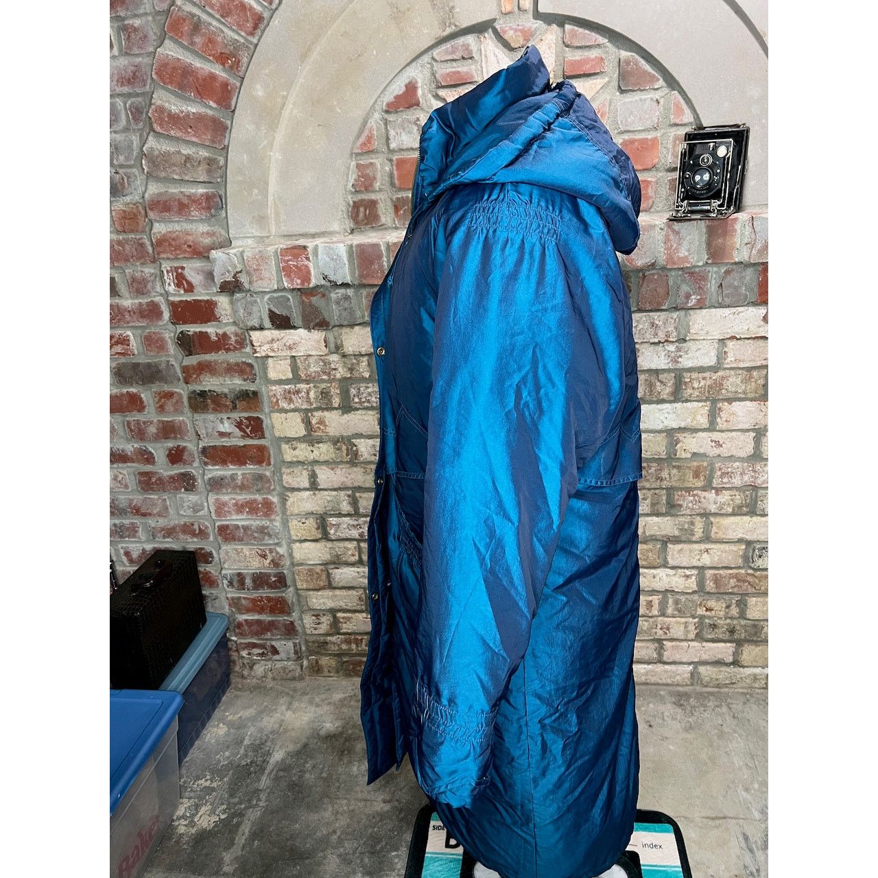 Vintage down puffer cocoon coat blue hood Size XL / US 12-14 / IT 48-50 - 8 Thumbnail